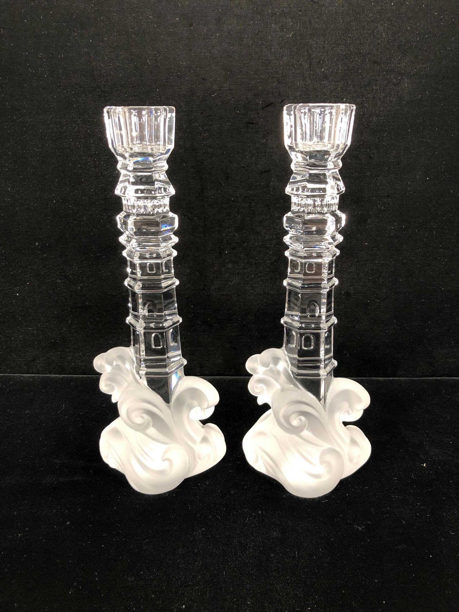 LENOX CRYSTAL LIGHTHOUSE CANDLESTICKS IN BOX (1 of 5)