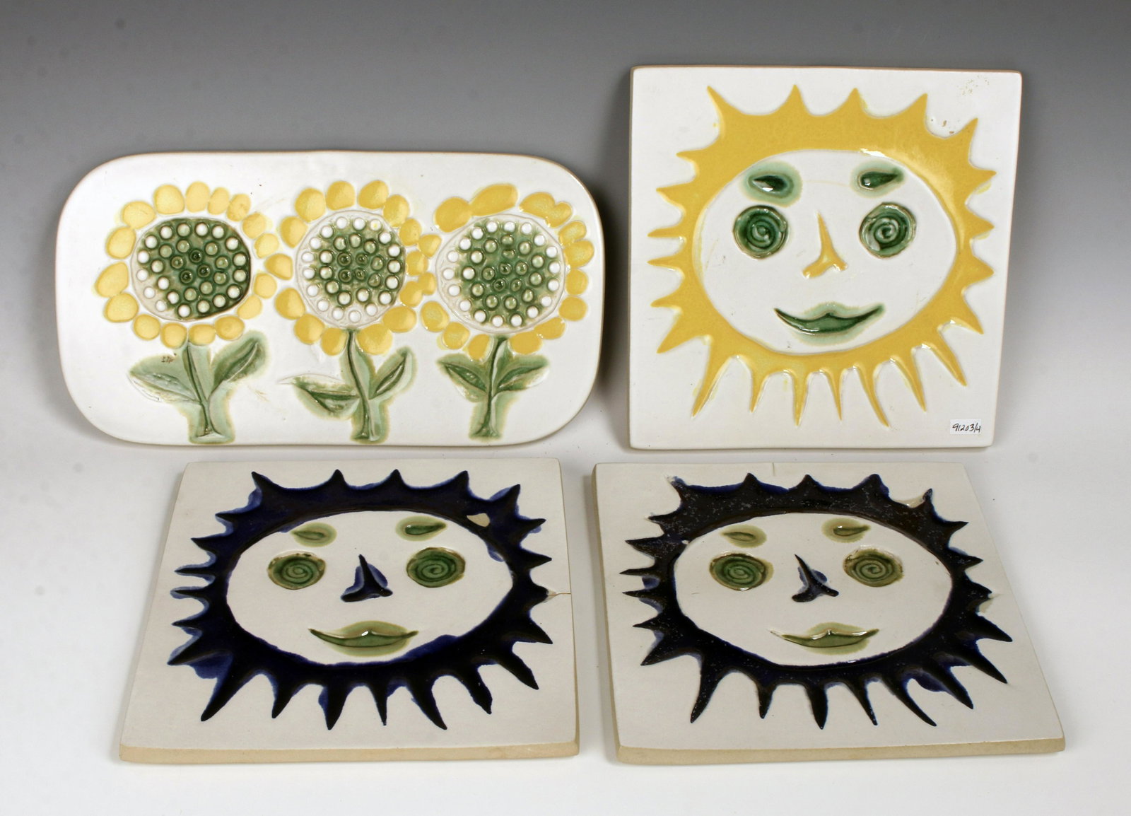 FOUR HAND MADE BENNINGTON CERAMIC TILES (1 of 7)