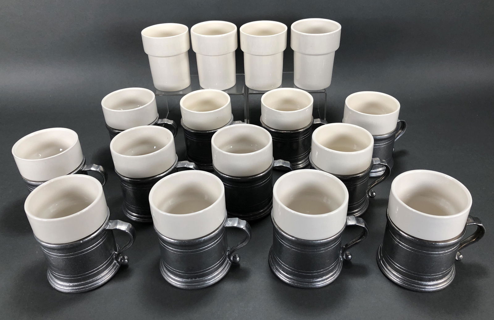 12 WILTON ARMETALE MUGS WITH CERAMIC INSERTS (1 of 6)