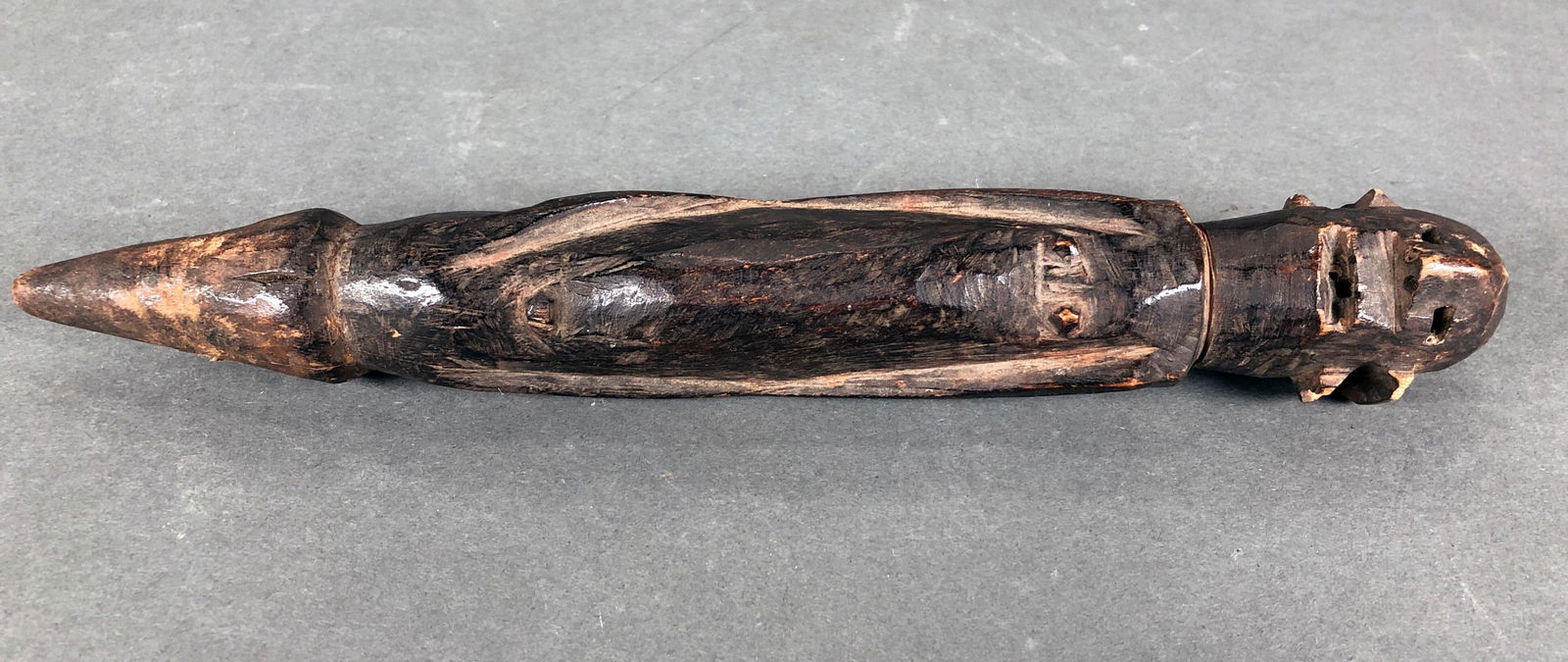 CARVED AFRICAN FIGURAL CEREMONIAL OBJECT (1 of 6)