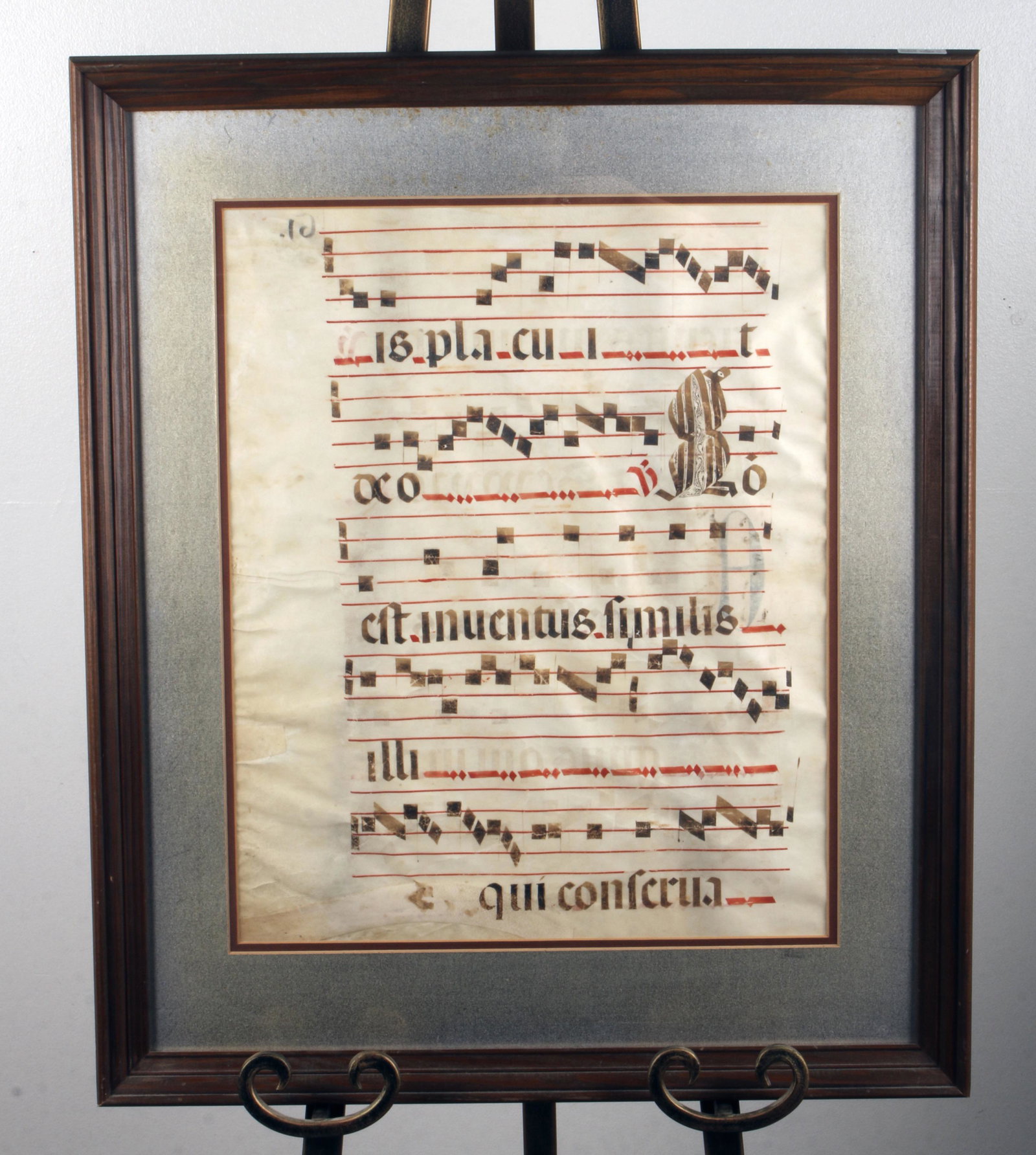 ANTIQUE ILLUMINATED DOUBLE SIDED GREGORIAN CHANT (1 of 3)