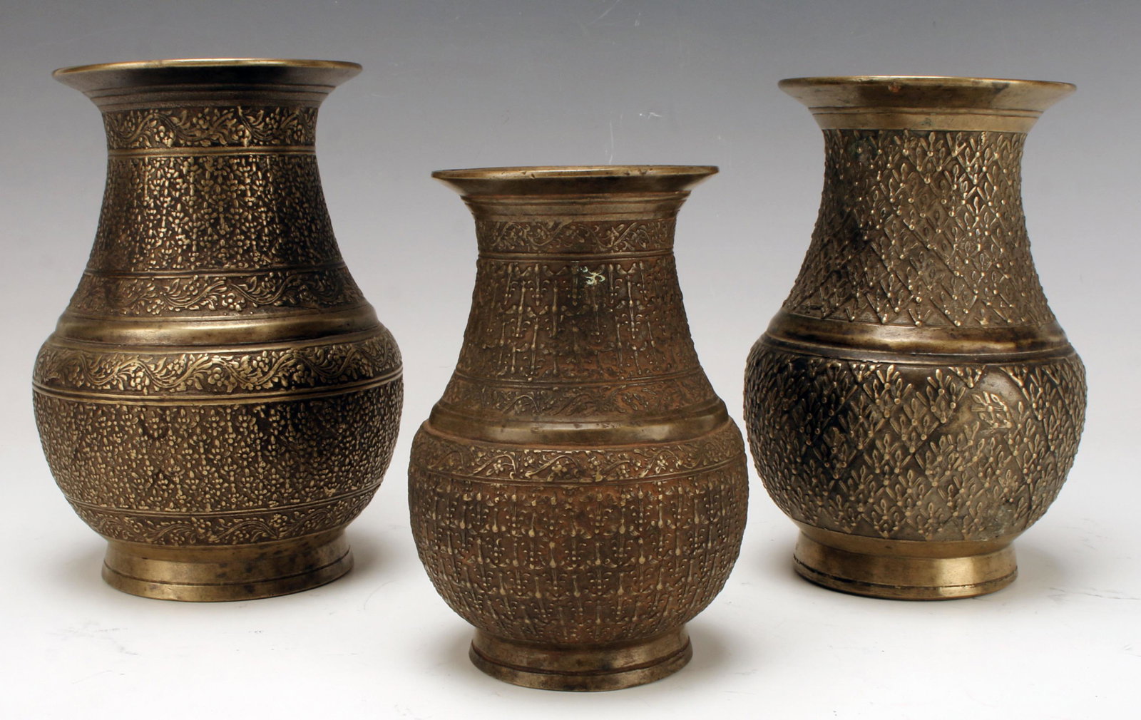 THREE ORNATE ANTIQUE BRONZE NEPALESE ANKHARAS (1 of 3)