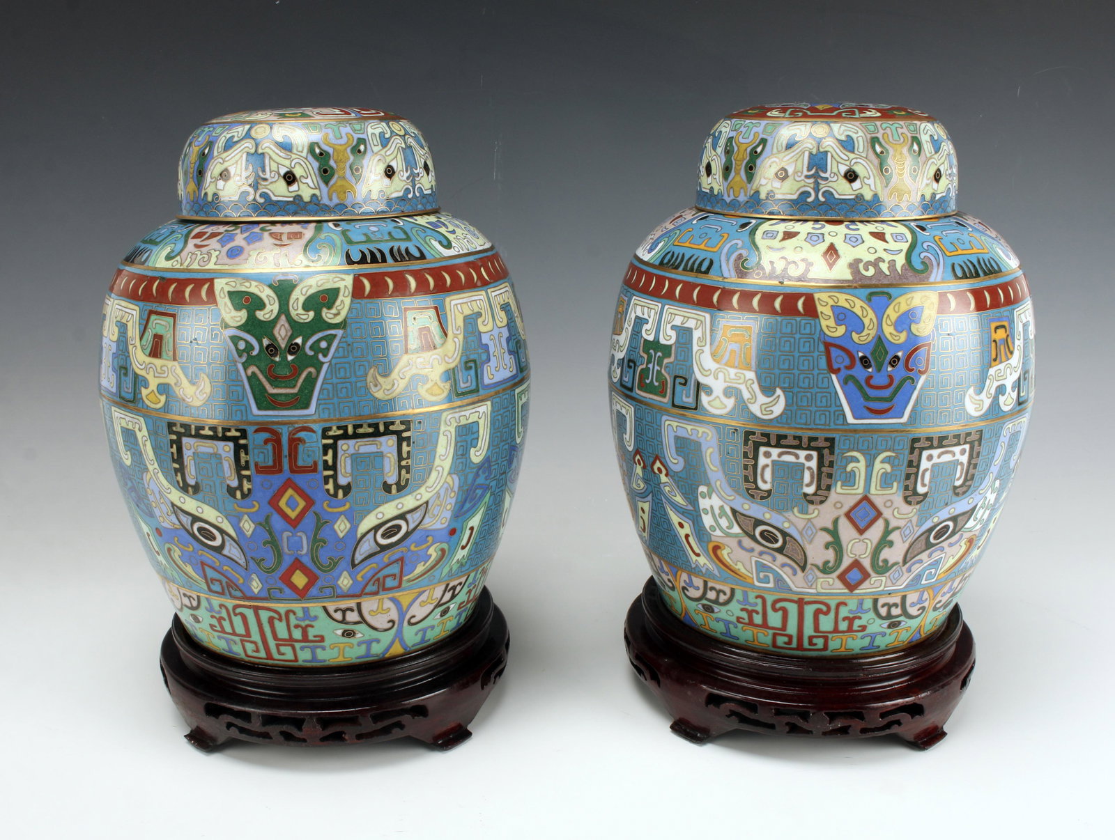 2 CLOISONNE GINGER JARS (1 of 11)