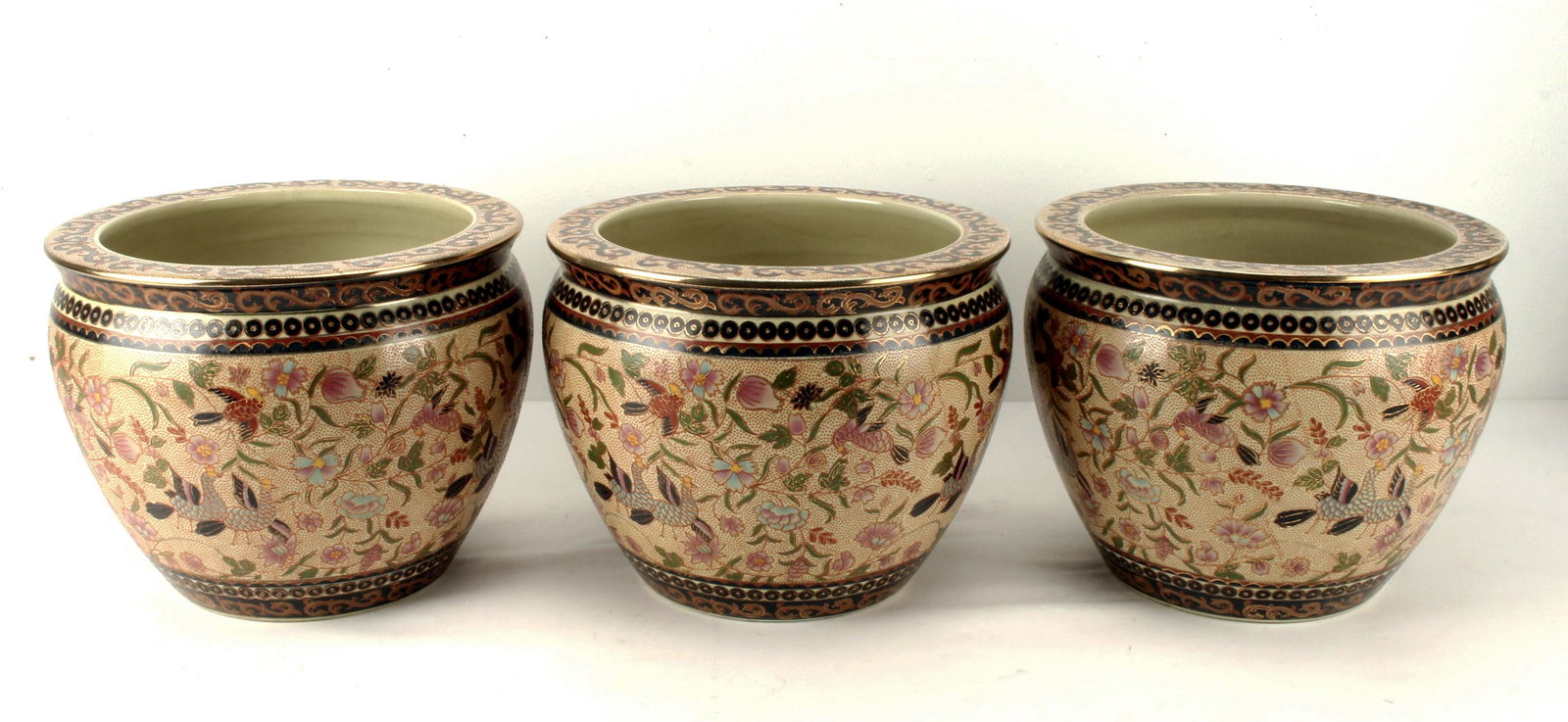 3 LARGE CHINESE PLANTERS (1 of 6)