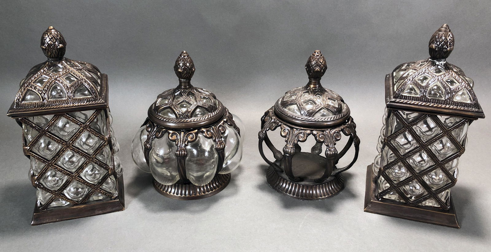 FOUR GLASS & METAL CONTAINERS (1 of 5)