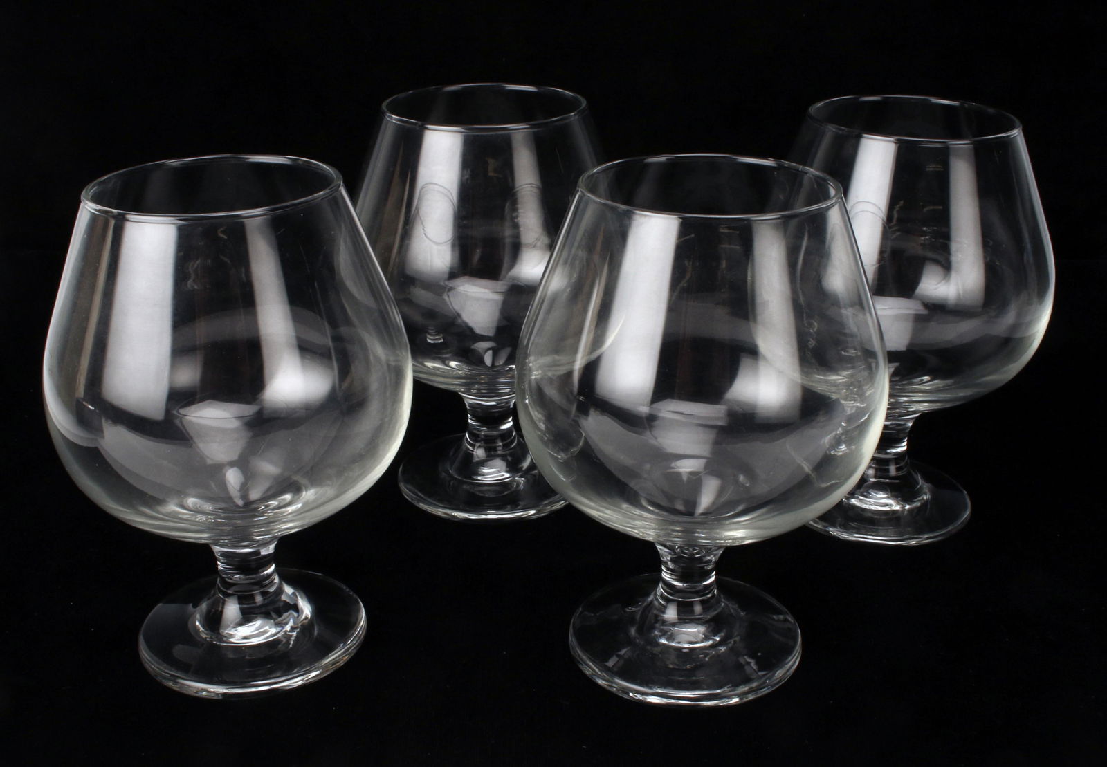 FOUR GLASS BRANDY SNIFTERS (1 of 2)