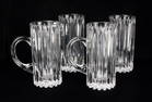 4 CUT GLASS CRYSTAL BEER STEINS