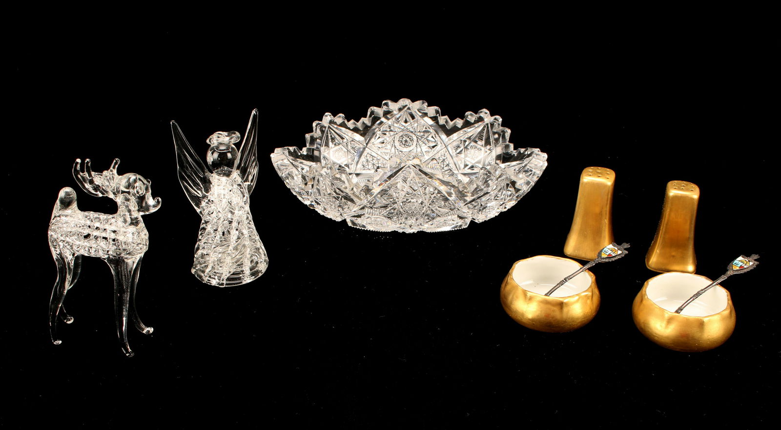 CUT CRYSTAL LIMOGES PORCELAIN AND GLASS LOT (1 of 6)