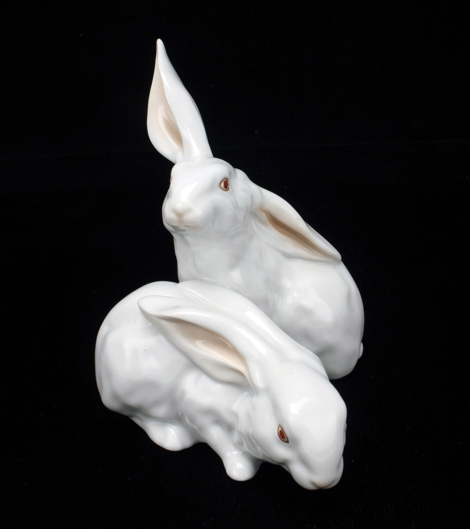 HEREND WHITE BUNNY RABBIT FIGURINE (1 of 4)