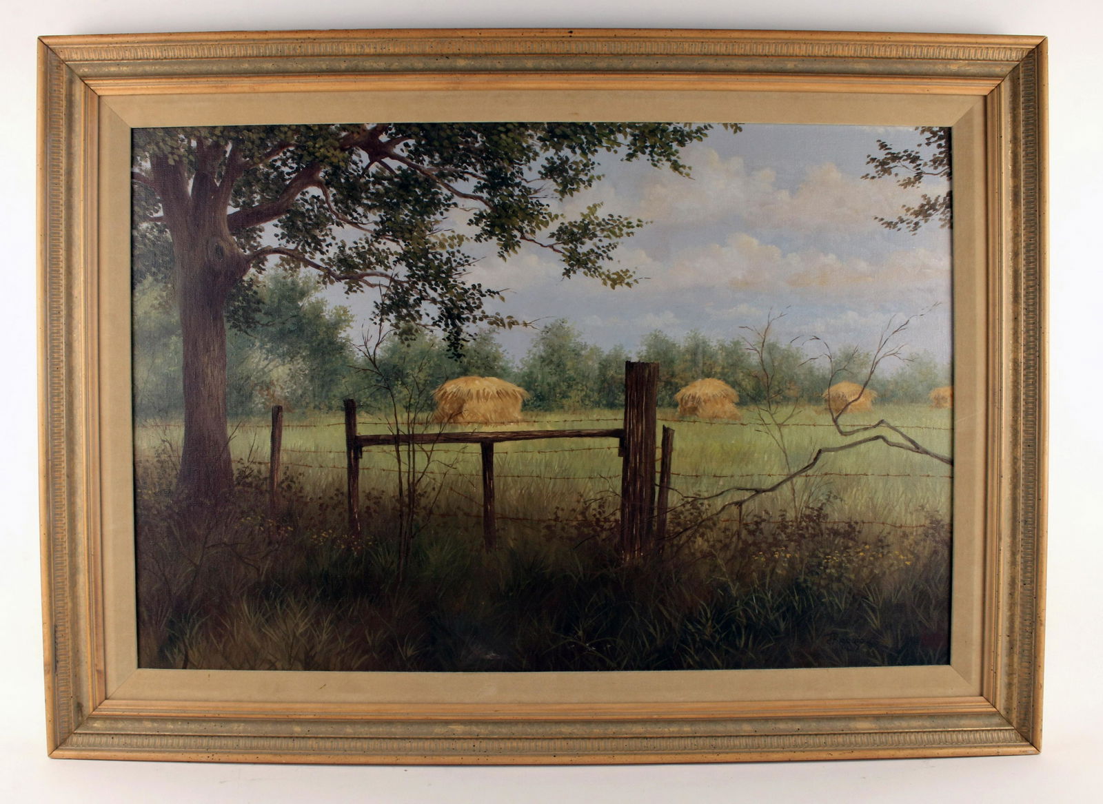 PAINTING OF HAY STACKS SIGNED DON REGGIO (1 of 7)