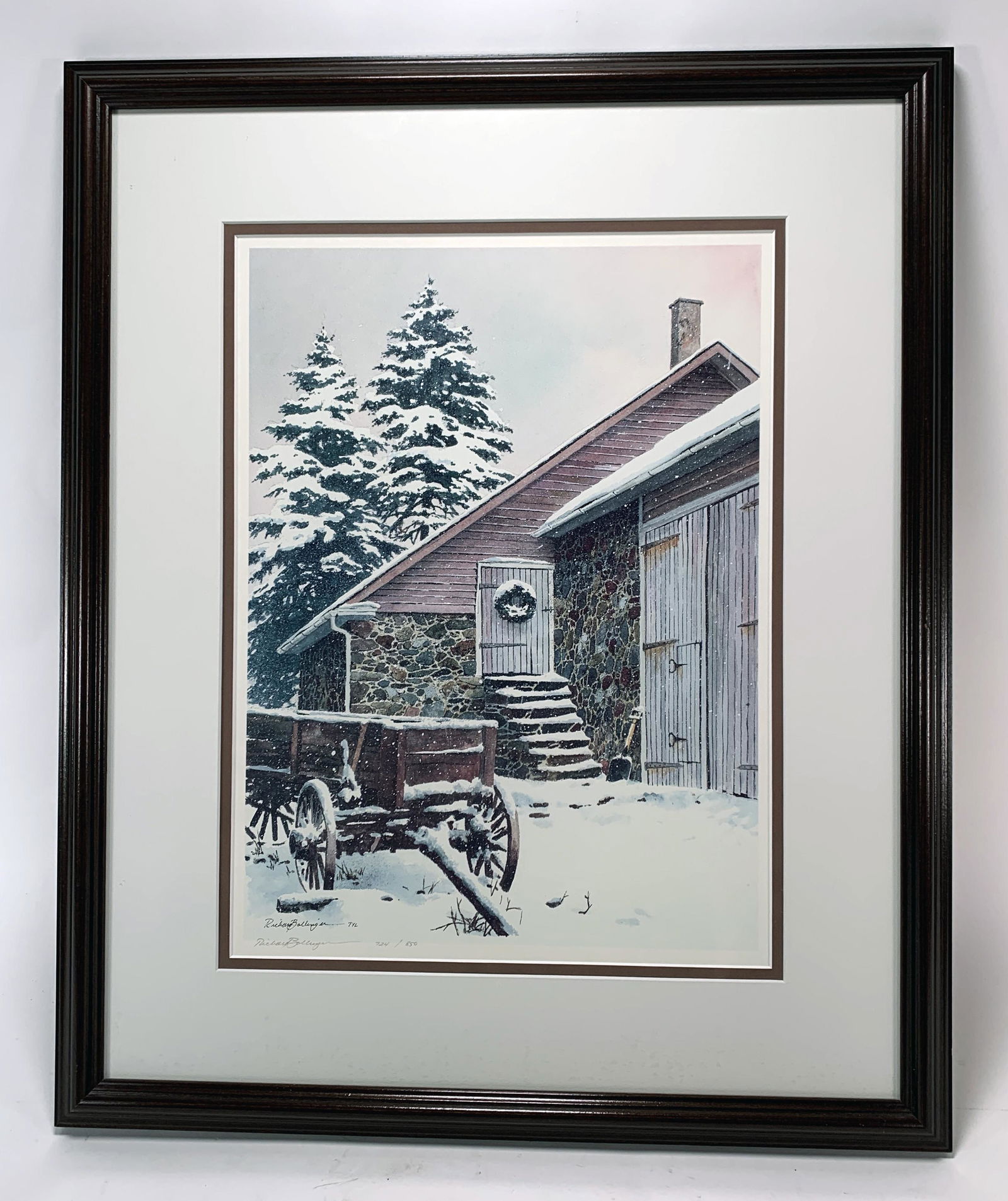 RICHARD BOLLINGER SIGNED AND NUMBERED PRINT: RICHARD BOLLINGER SIGNED AND NUMBERED PRINT Richard Bollinger's "Whitelands" print signed and numbered 724/850 *Converse Auctions does not authenticate <