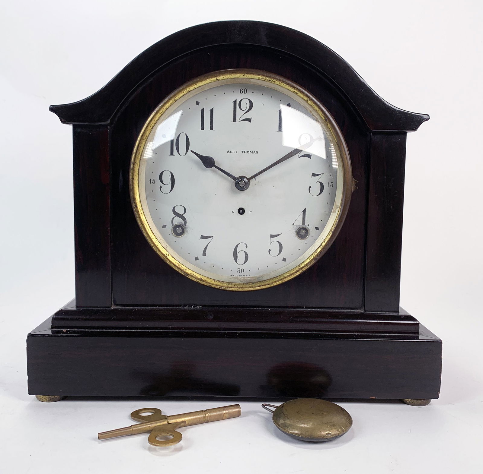 SETH THOMAS BLACK MANTLE CLOCK (1 of 4)