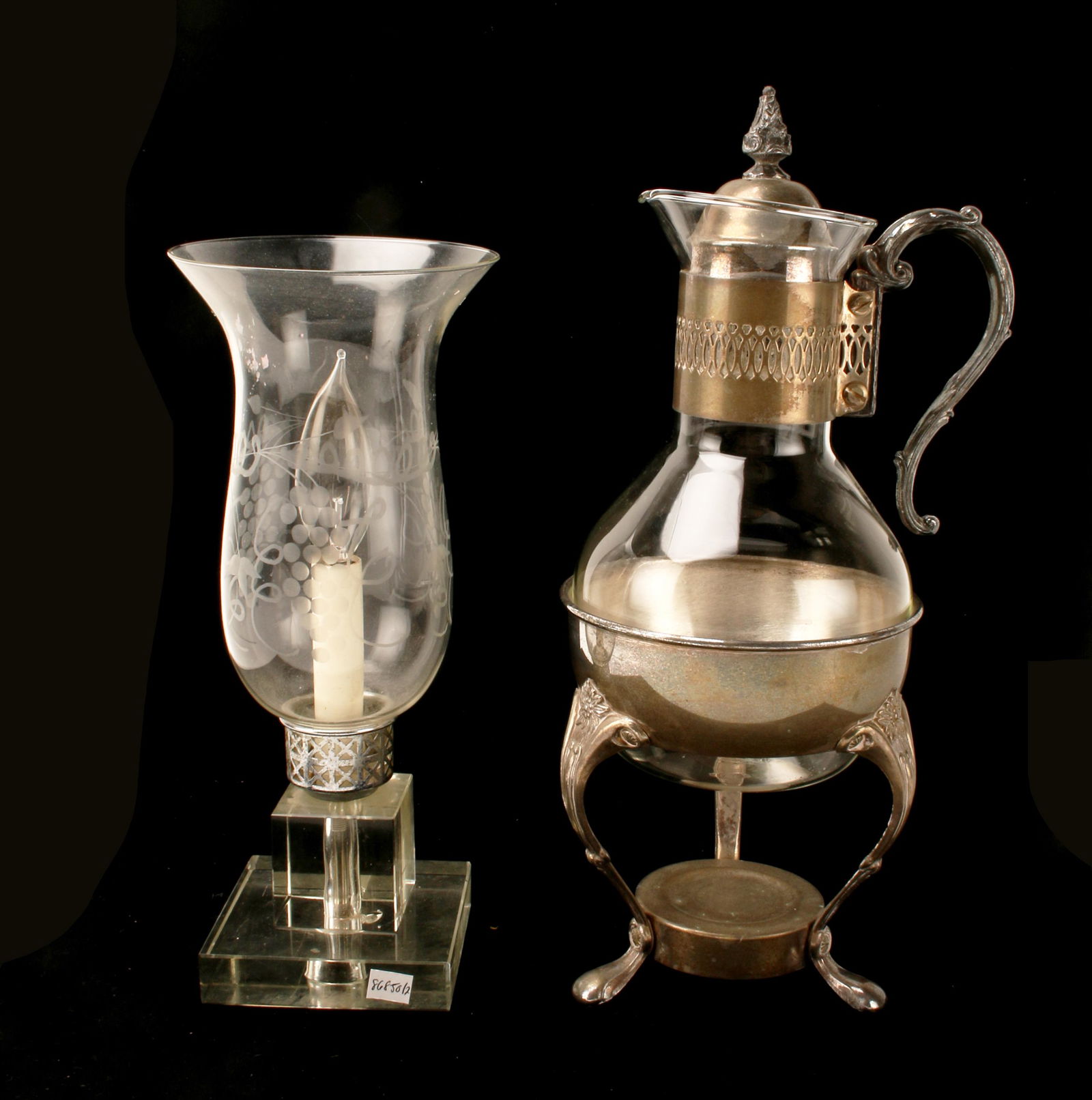 CRYSTAL & GLASS LAMP & CARAFE (1 of 3)