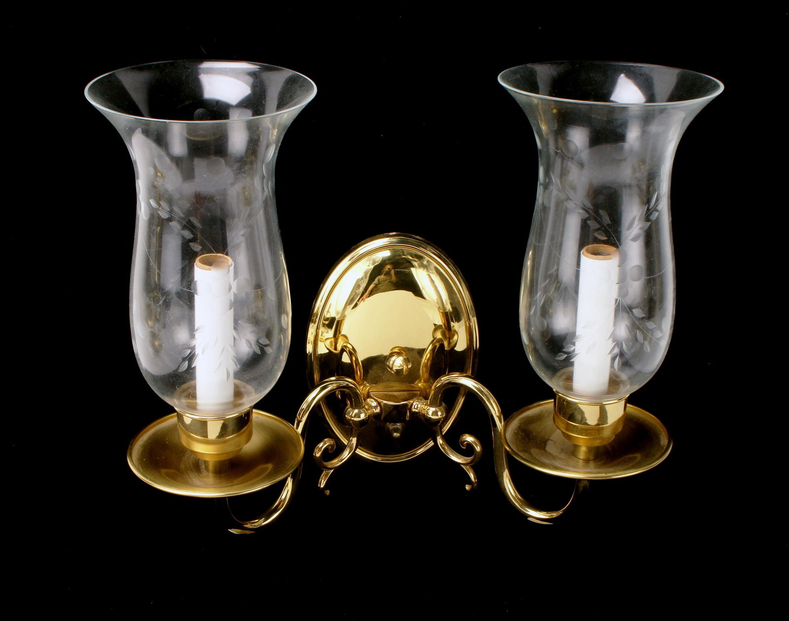 LOT OF FRAMBURG ETCHED GLASS WALL SCONCES (1 of 7)