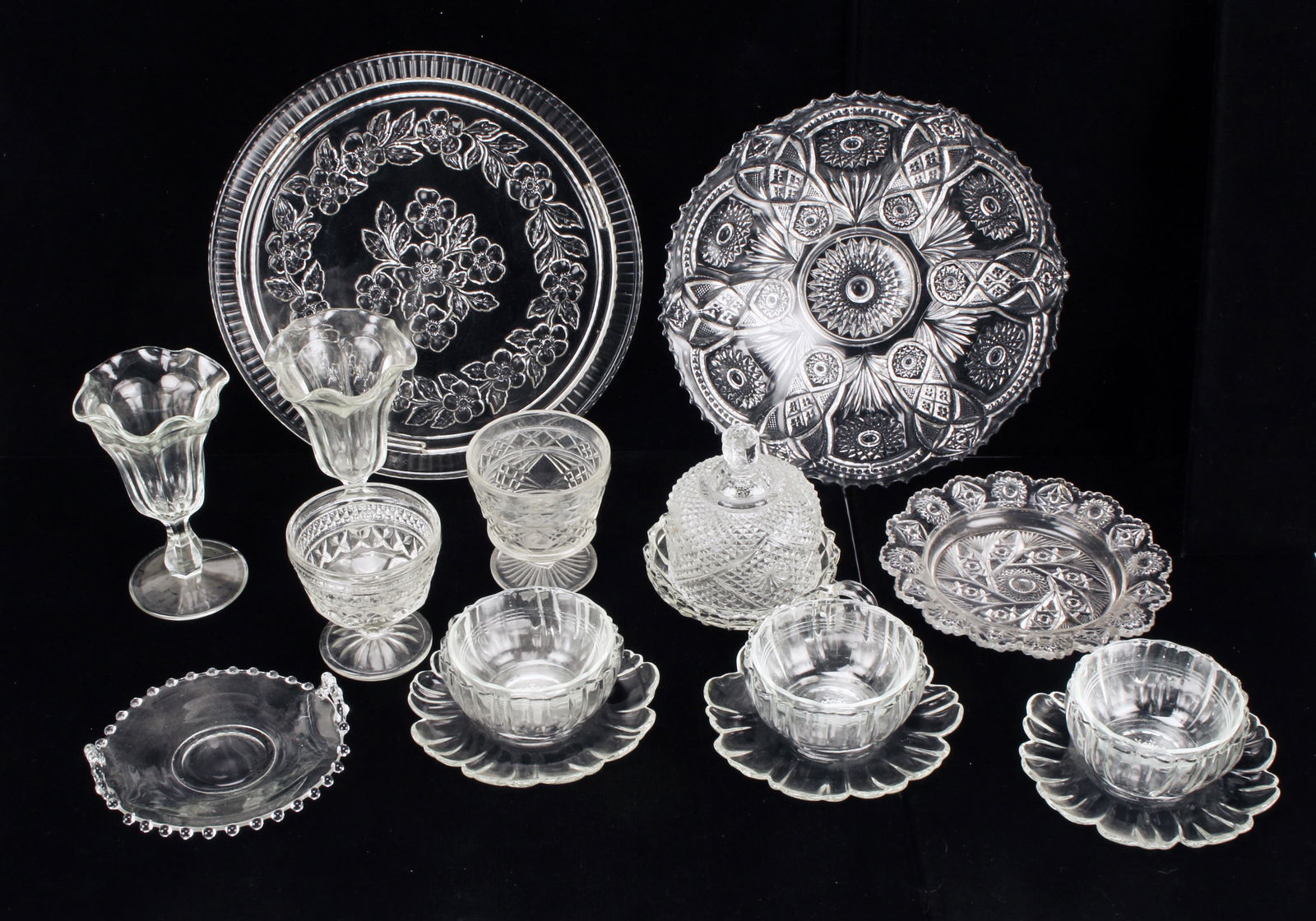 PRESSED DEPRESSION GLASS LOT (1 of 6)