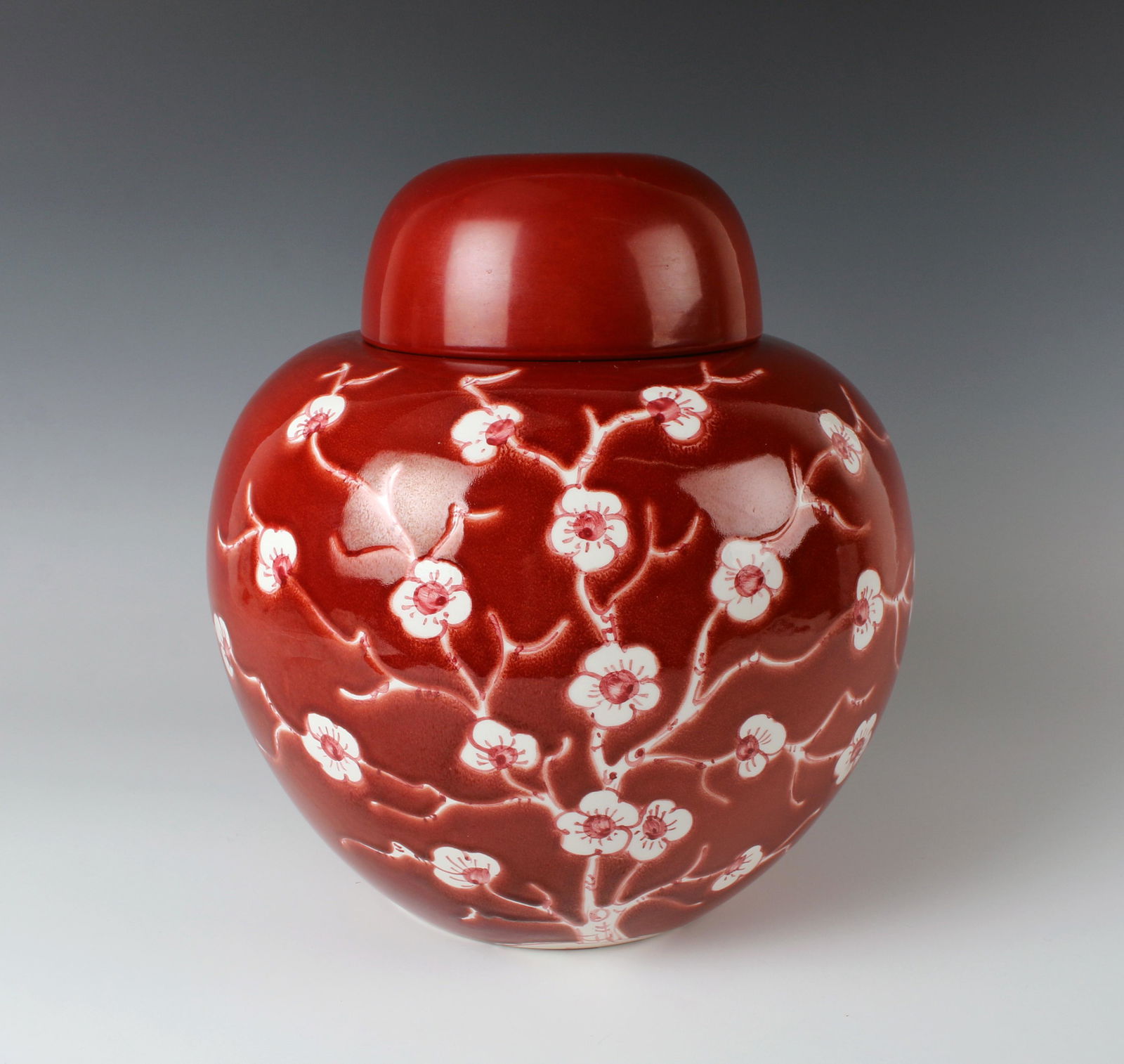 ITALIAN PORCELAIN CHERRY BLOSSOM GINGER JAR (1 of 3)