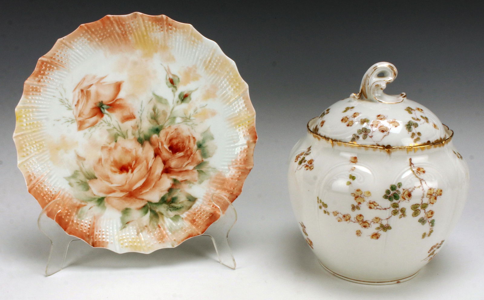 TWO ANTIQUE LIMOGES PORCELAIN PIECES (1 of 5)