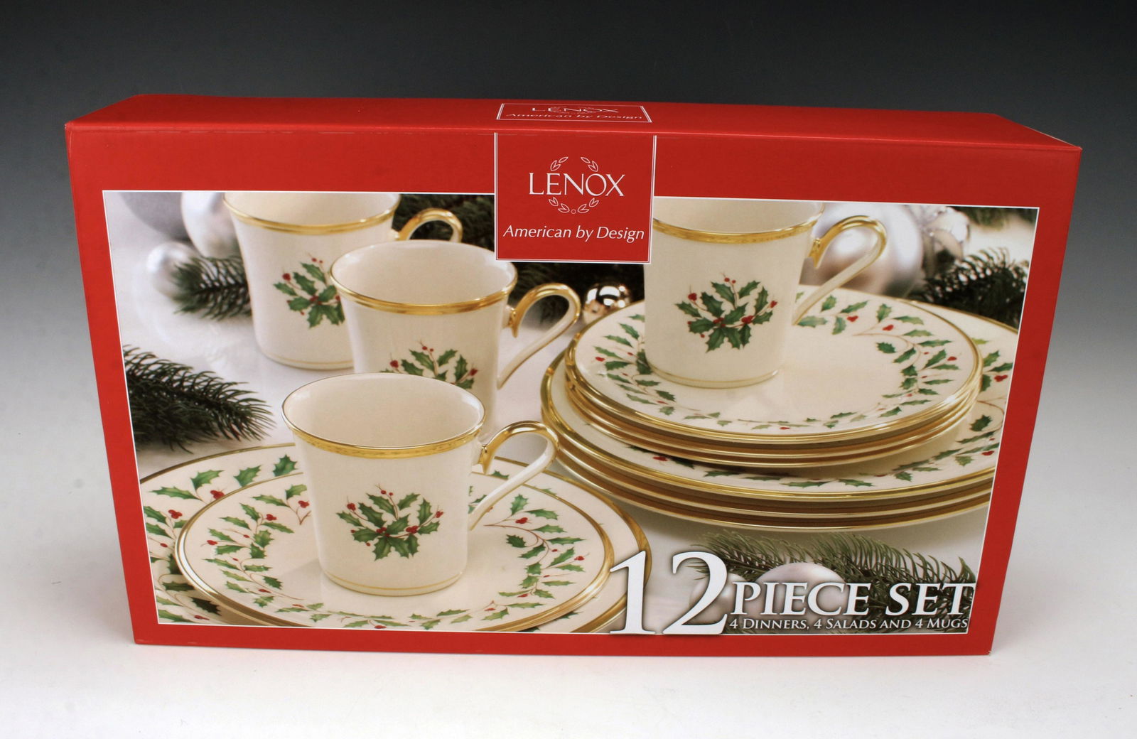 12 PIECE LENOX HOLLY CHRISTMAS DINING SET IN BOX (1 of 4)