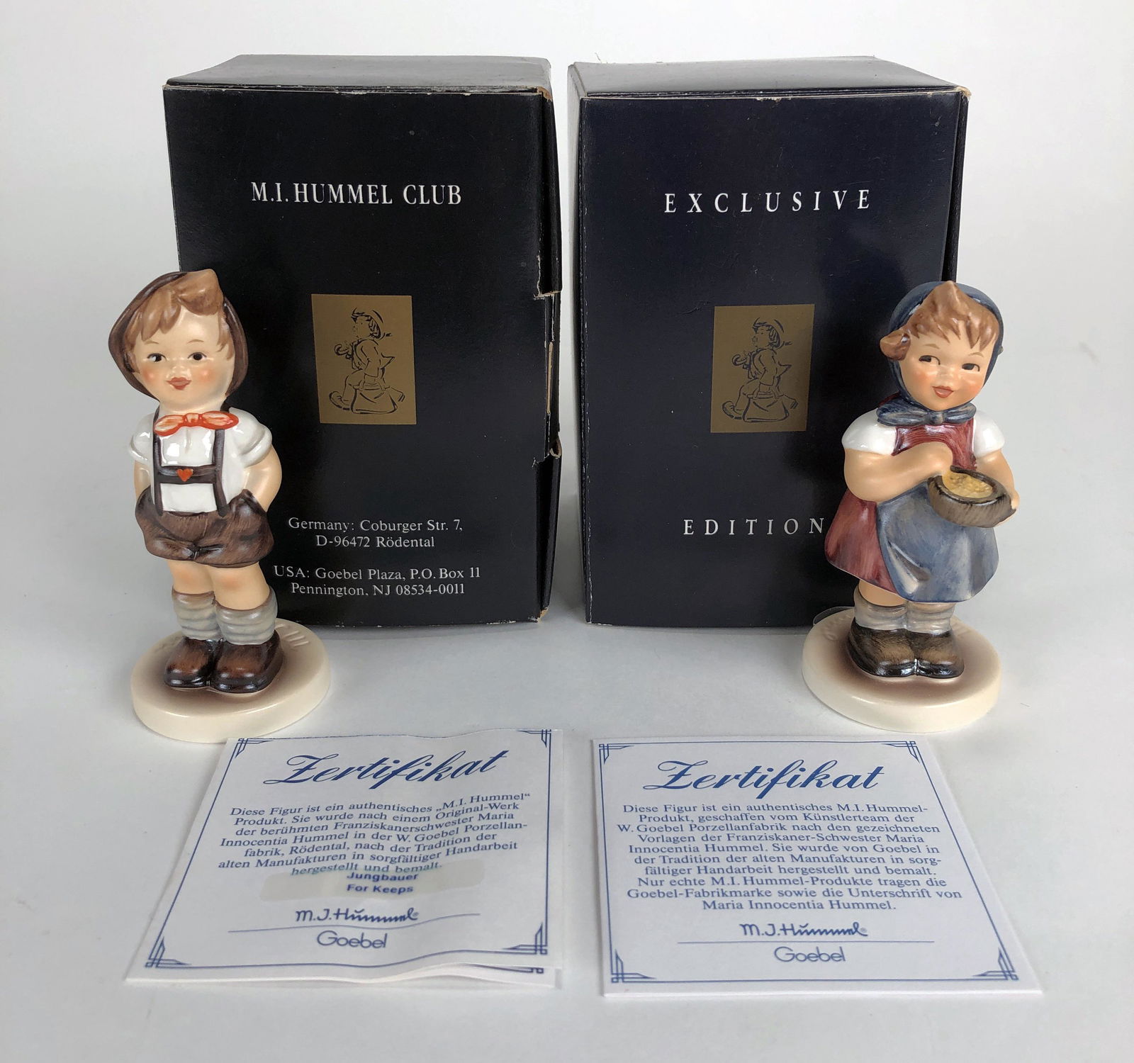 TWO SMALL HUMMEL CLUB FIGURES IN BOX TMK-7 (1 of 3)