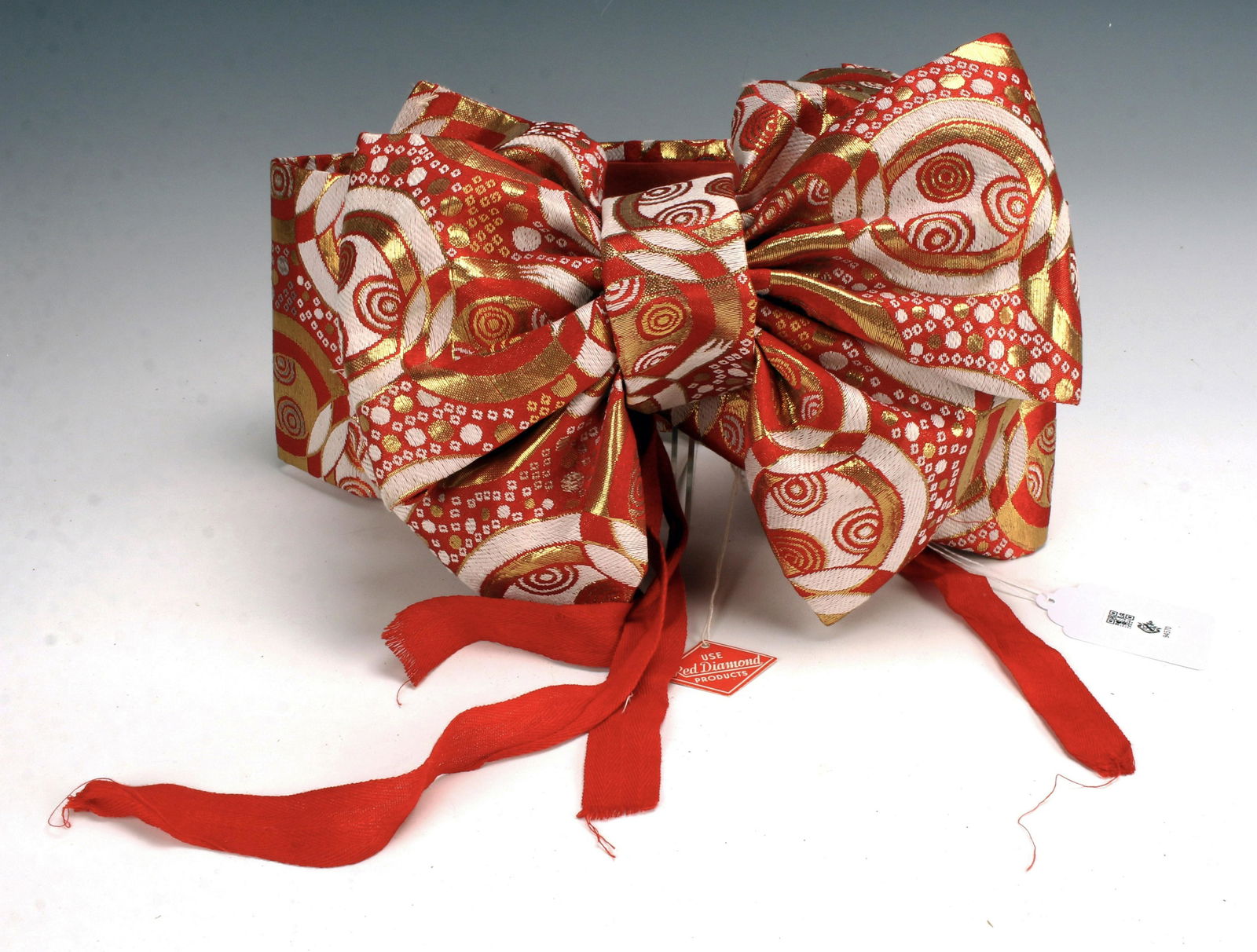 VINTAGE JAPANESE RED & GOLD BROCADE OBI SASH (1 of 3)