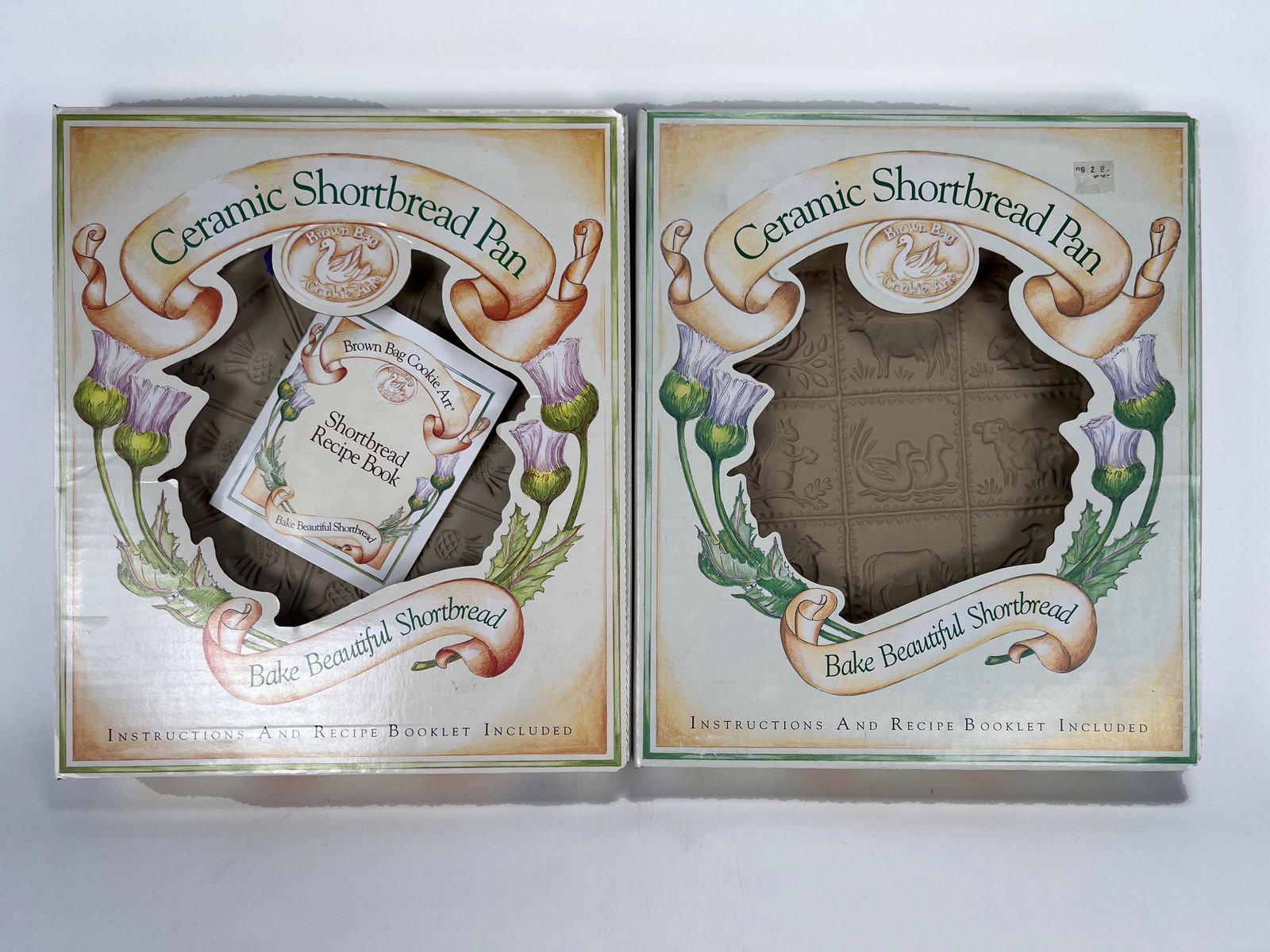 2 BROWN BAG COOKIE ART CERAMIC SHORTBREAD PANS (1 of 6)