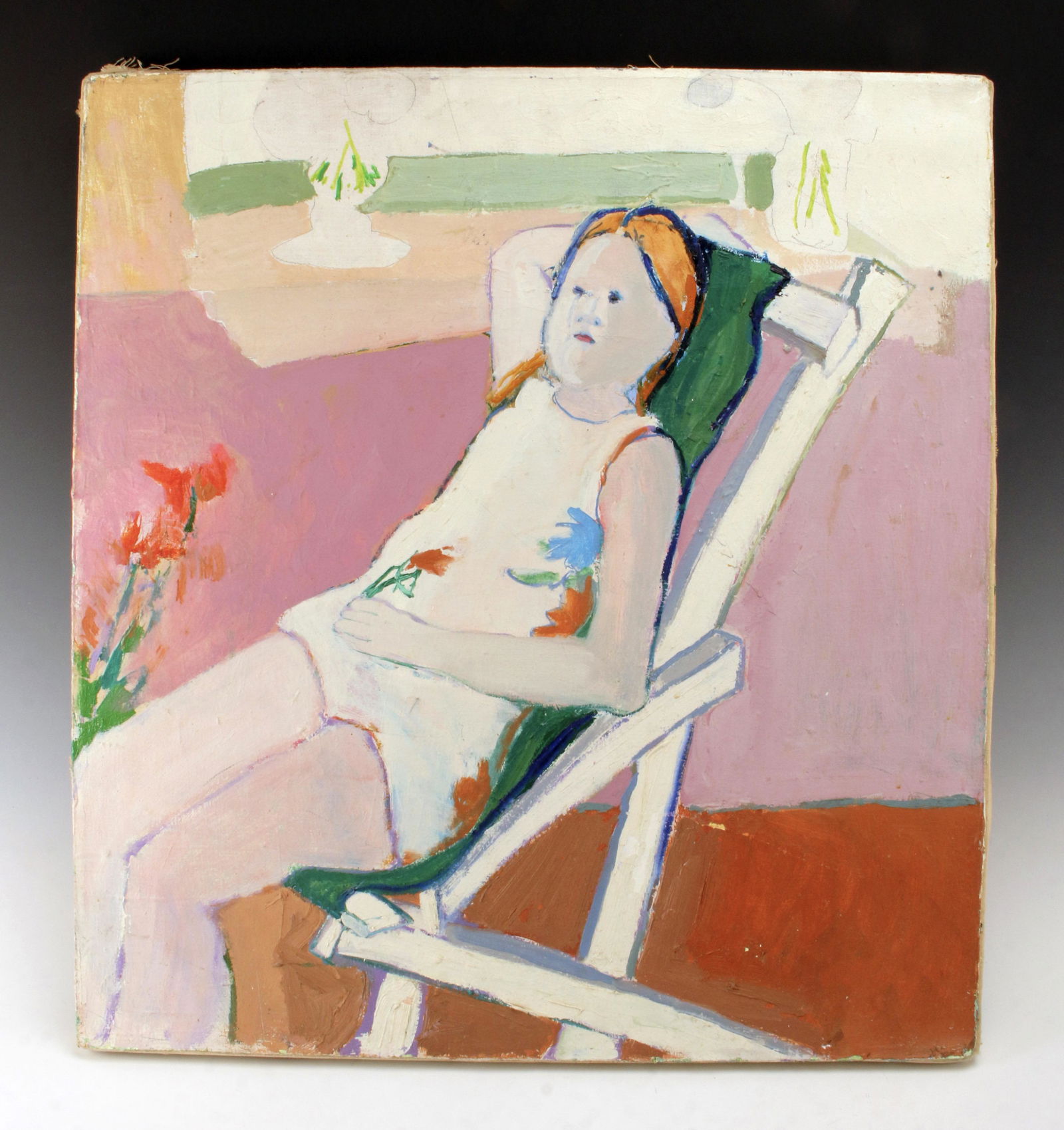 PAINTING ON CANVAS OF A SUN BATHER (1 of 4)