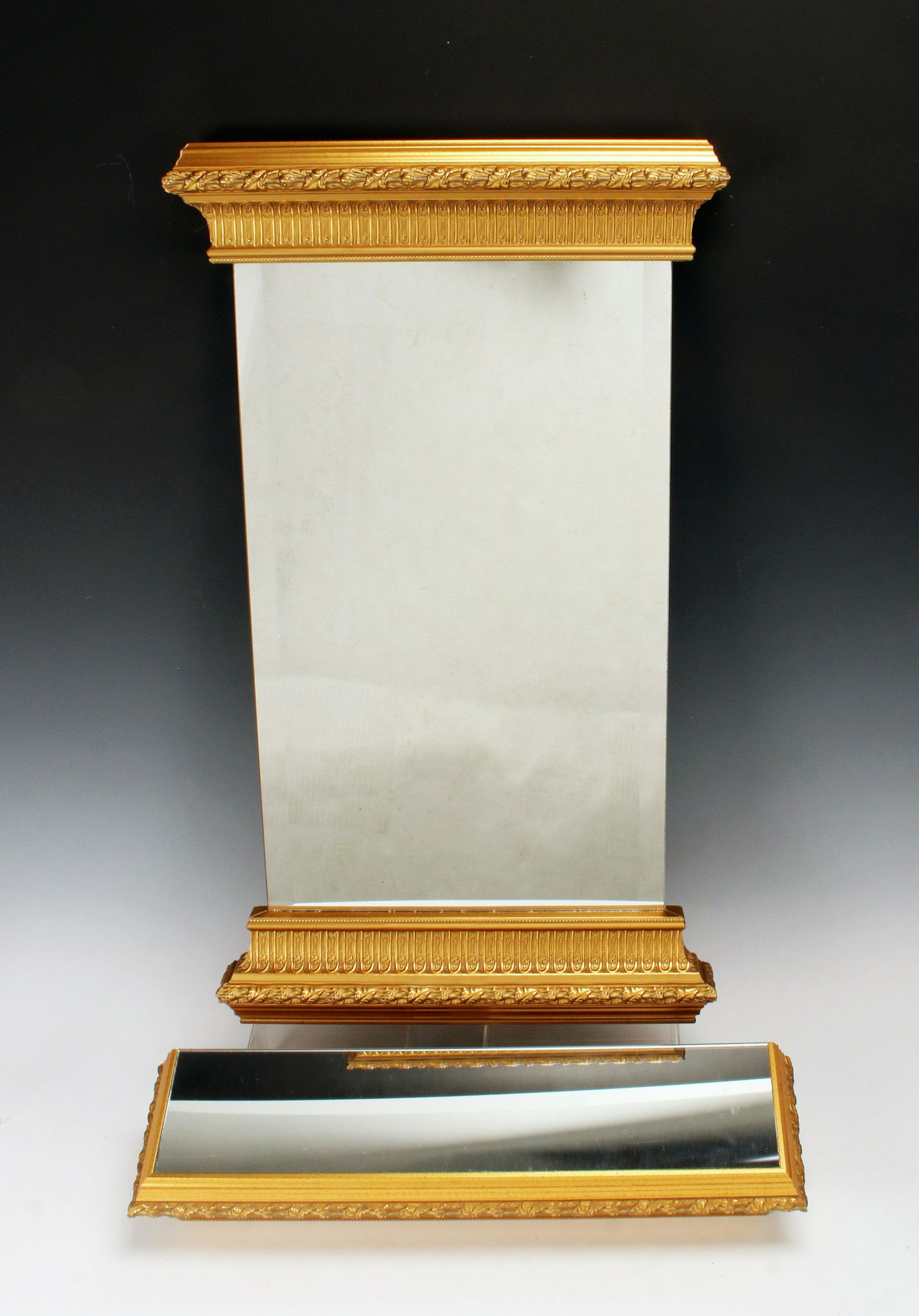 MIRRORED HALL MIRROR & MATCHING MIRRORED SHELF (1 of 4)