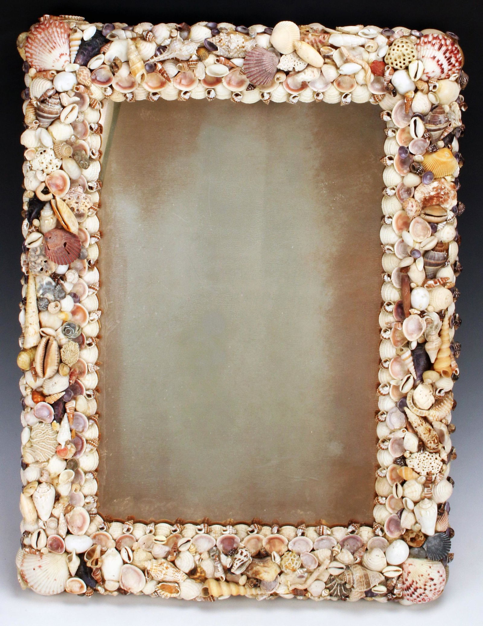 SEASHELL COLLAGE DECORATED FRAMED MIRROR (1 of 8)