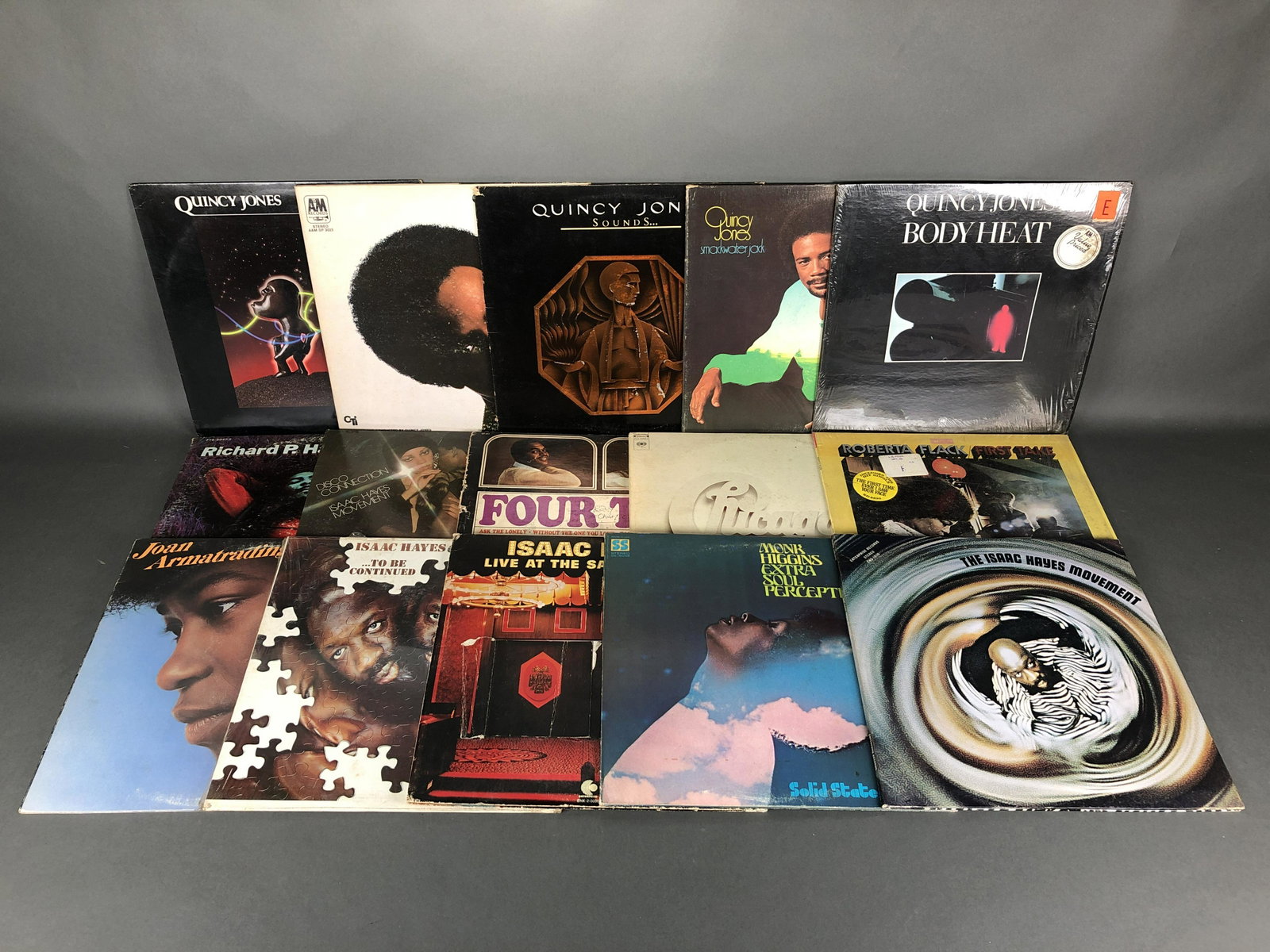 COLLECTION OF 15 70S RECORDS: COLLECTION OF 15 70S RECORDS Including Quincy Jones, Roberta Flack, The 4 Tops, Isaac Hayes, and more Shipping: Shipping and handling