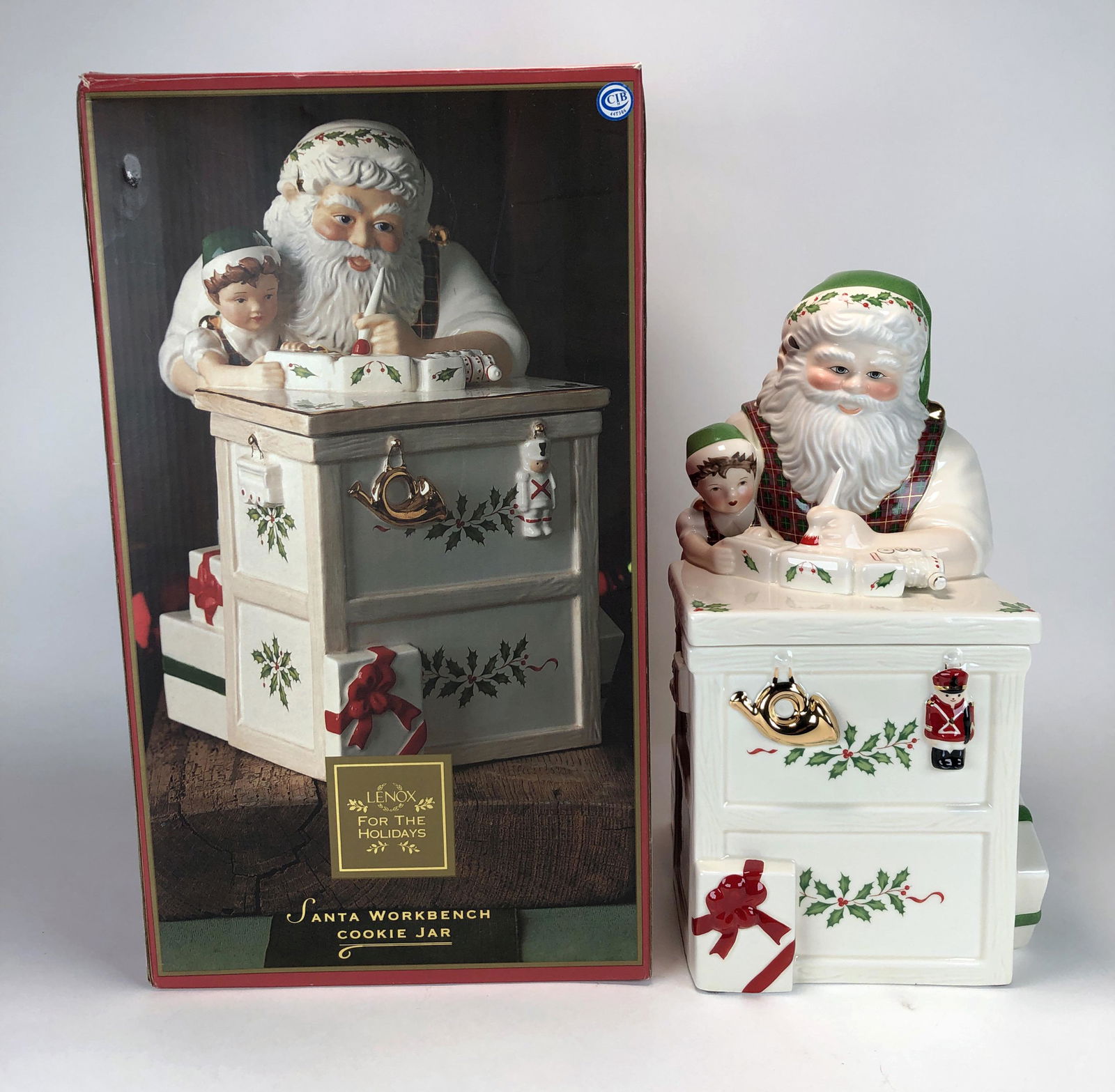 LENOX SANTA WORKBENCH COOKIE JAR IN BOX (1 of 8)