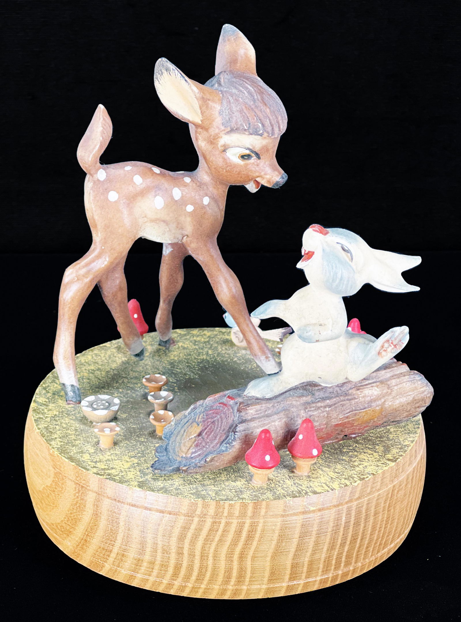 VINTAGE ANRI DISNEY BAMBI THUMPER SWISS MUSIC BOX (1 of 4)