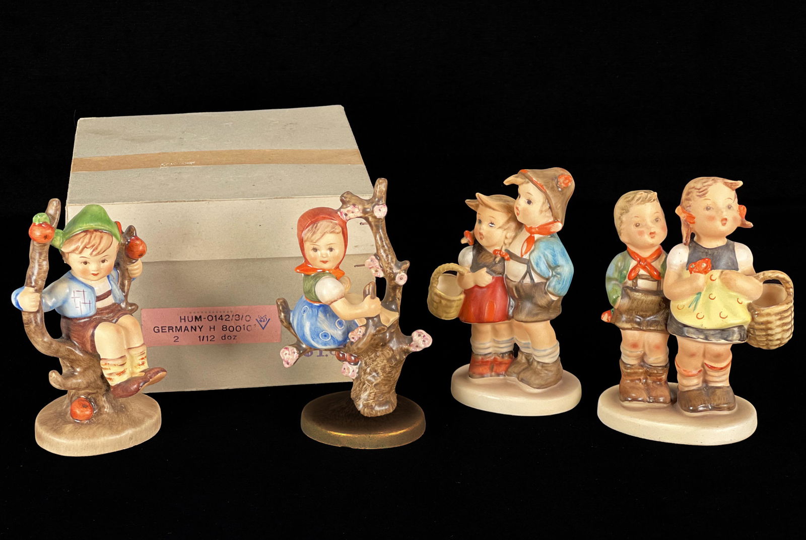 FOUR GOEBEL HUMMELS APPLE TREE GIRL AND BOY TMK-2 (1 of 8)