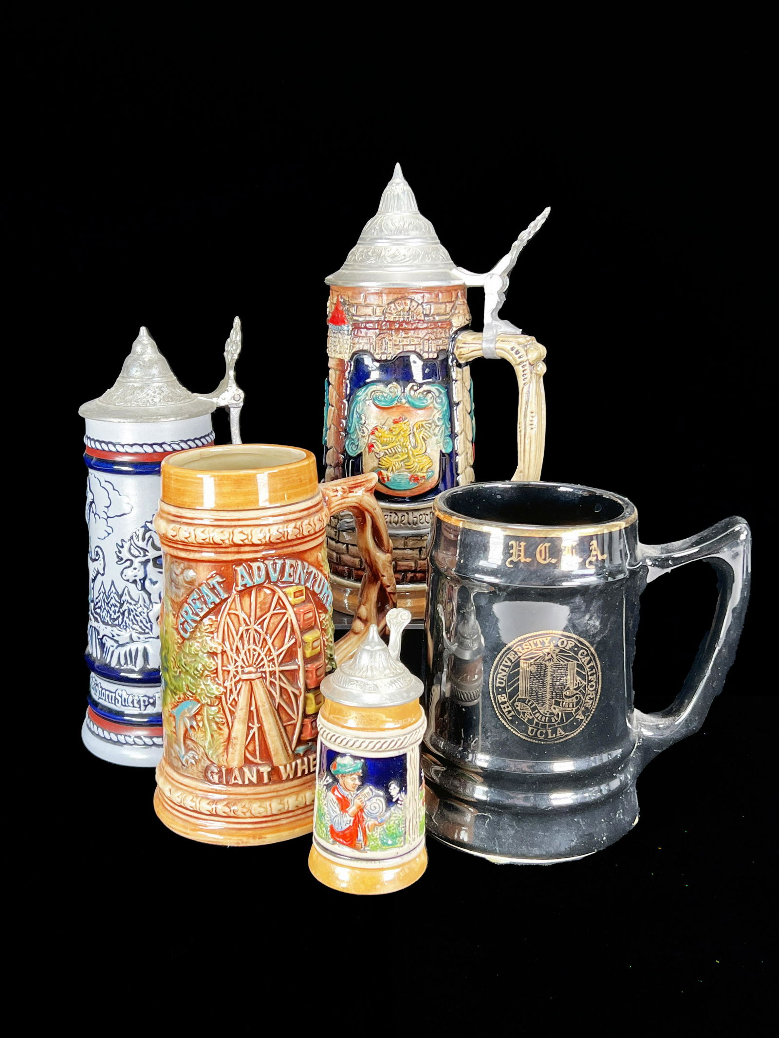 5 COLLECTIBLE BEER STEINS AVON GREAT ADVENTURE (1 of 6)