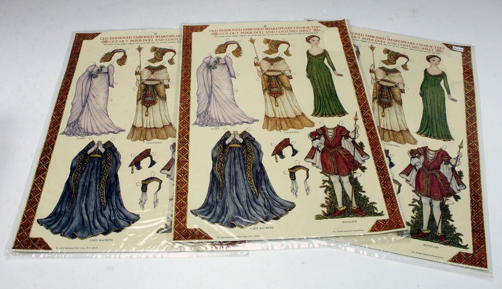 EMBOSSED SHAKESPEARE CHARACTER PAPER DOLLS (1 of 1)