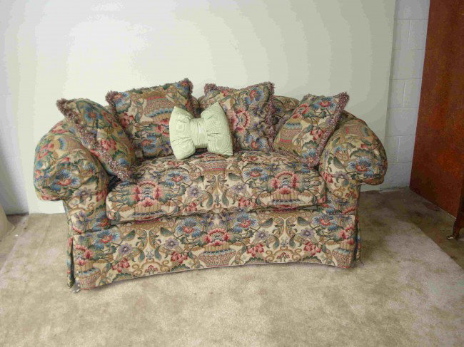 Custom Designer Settee and Slipper Chairs Set