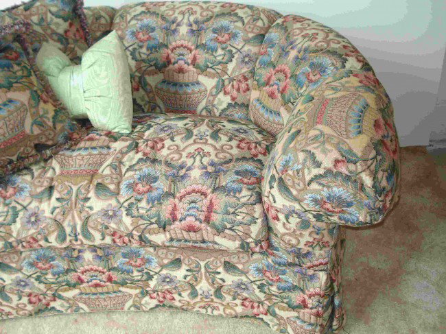 Custom Designer Settee and Slipper Chairs Set - 2