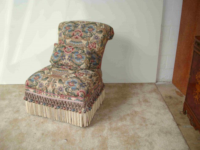 Custom Designer Settee and Slipper Chairs Set - 3