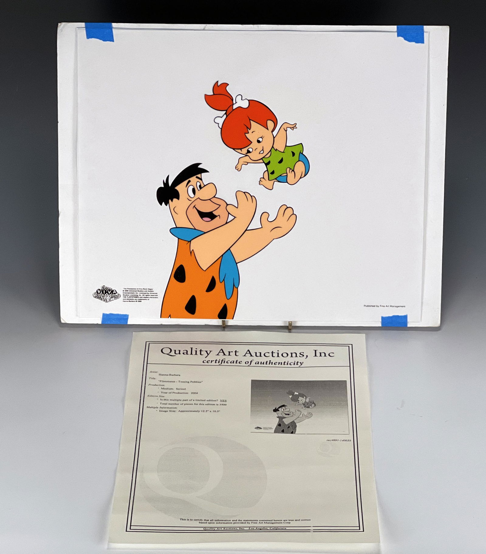 FLINTSTONES TOSSING PEBBLES SERICEL WITH COA (1 of 6)
