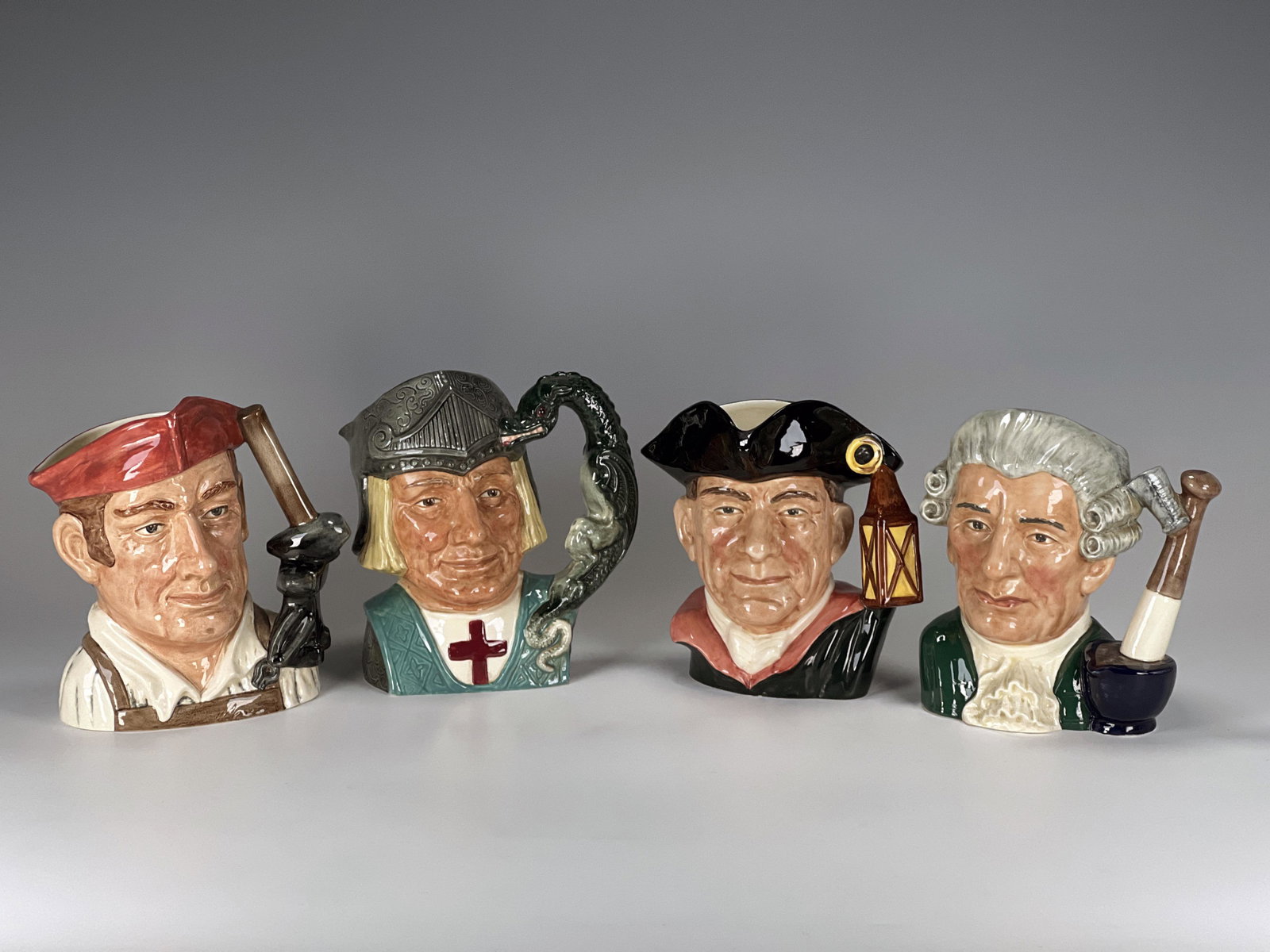FOUR CERAMIC ROYAL DOULTON TOBY MUGS (1 of 7)