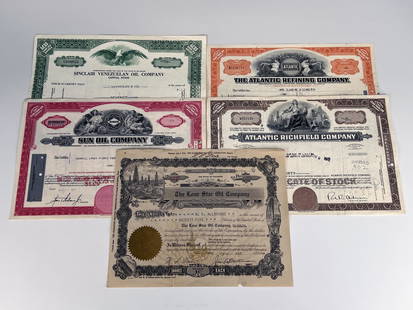 VINTAGE OIL COMPANY STOCK CERTIFICATES: VINTAGE OIL COMPANY STOCK CERTIFICATES Earliest dates to 1918 from the Lone Star Oil Company. 11 1/2" x 8" Shipping: