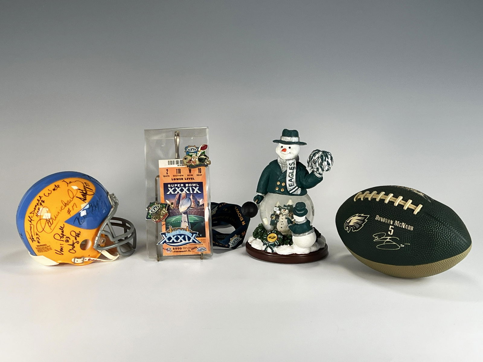 LOT PHILADELPHIA EAGLES MEMORABILIA SIGNED HELMET (1 of 9)