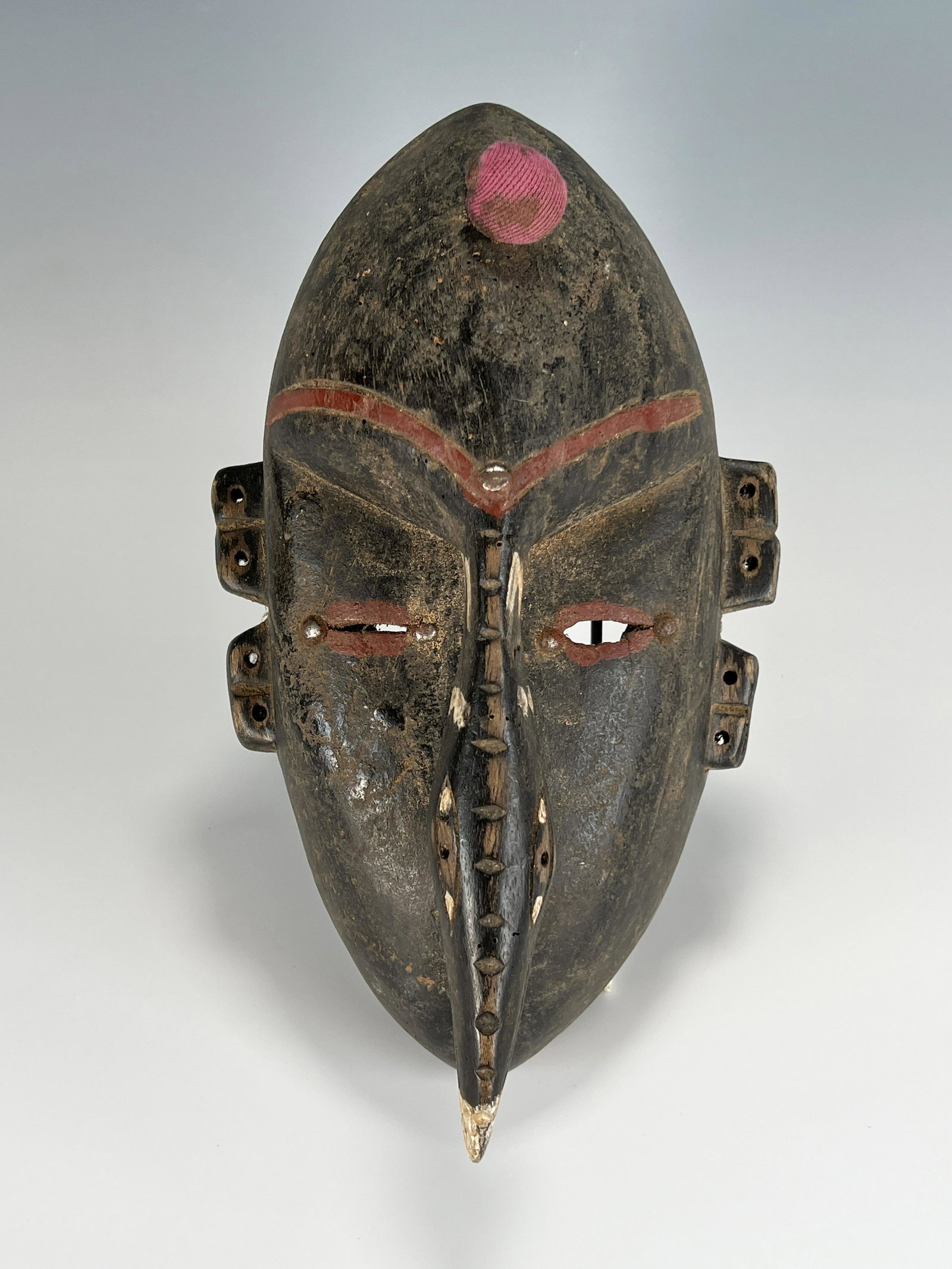 BLACK JIMINI MASK IVORY COAST: BLACK JIMINI MASK IVORY COAST 12" x 7 1/4" x 5 3/4" Shipping: Shipping and handling in the continental US will cost $19.00