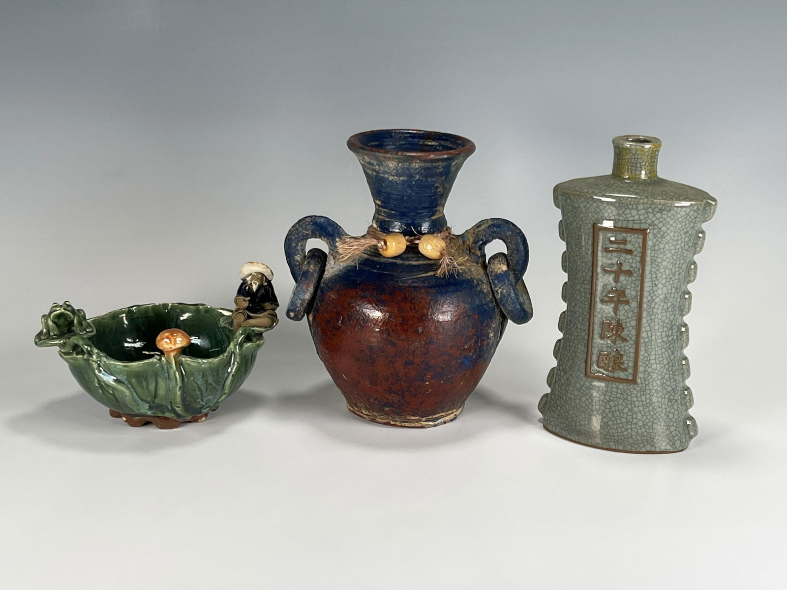 CHINESE CERAMIC JUG, BOTTLE & BOWL (1 of 13)