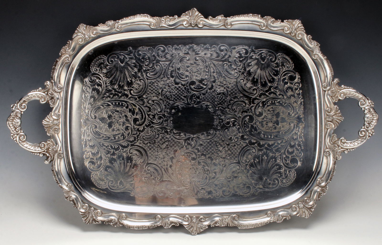 HEAVY LARGE SILVERPLATE TRAY (1 of 9)