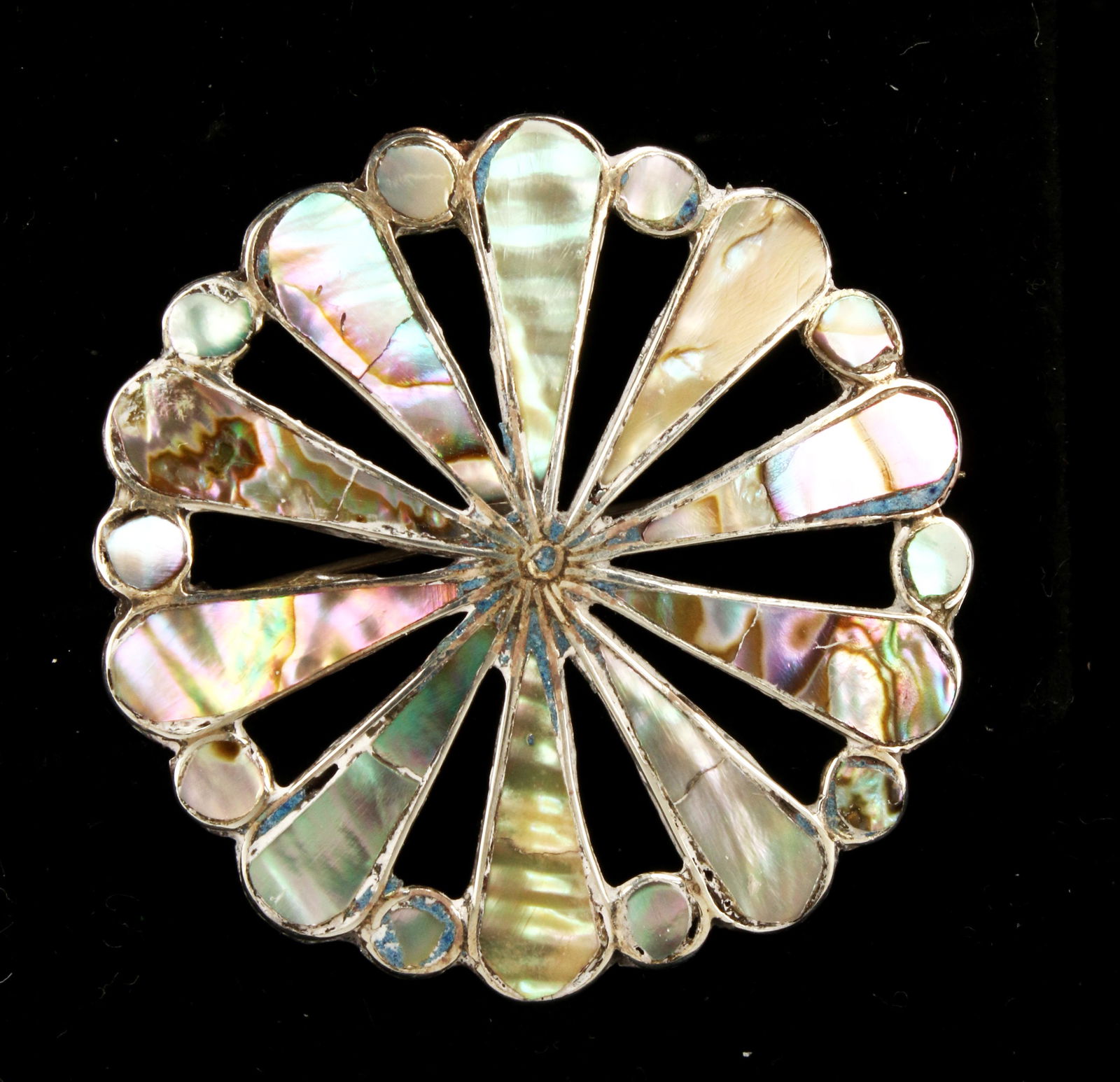 MEXICAN STERLING ABALONE PIN PENDANT (1 of 3)