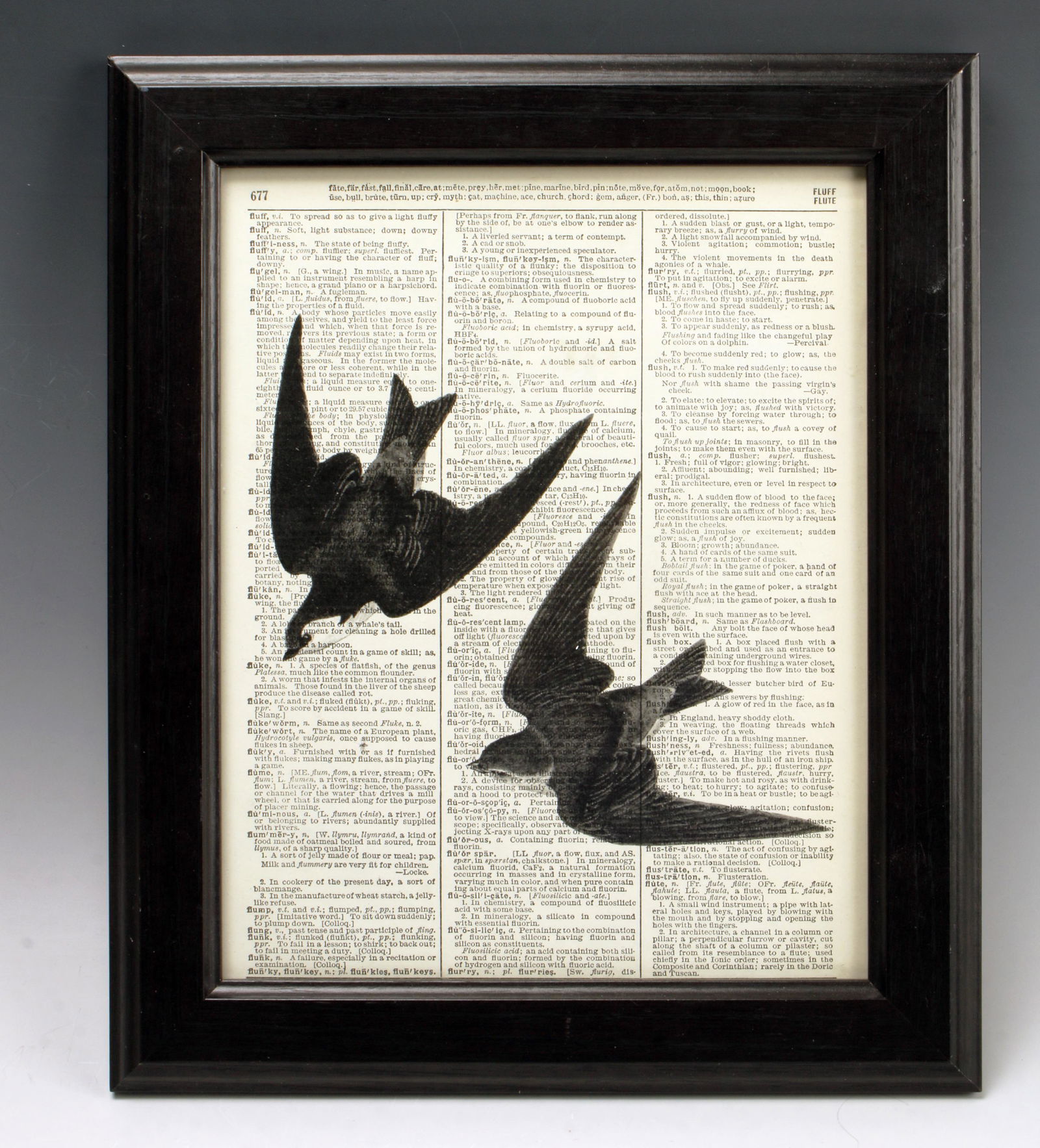 BIRD PRINT ON DICTIONARY PAGE (1 of 2)