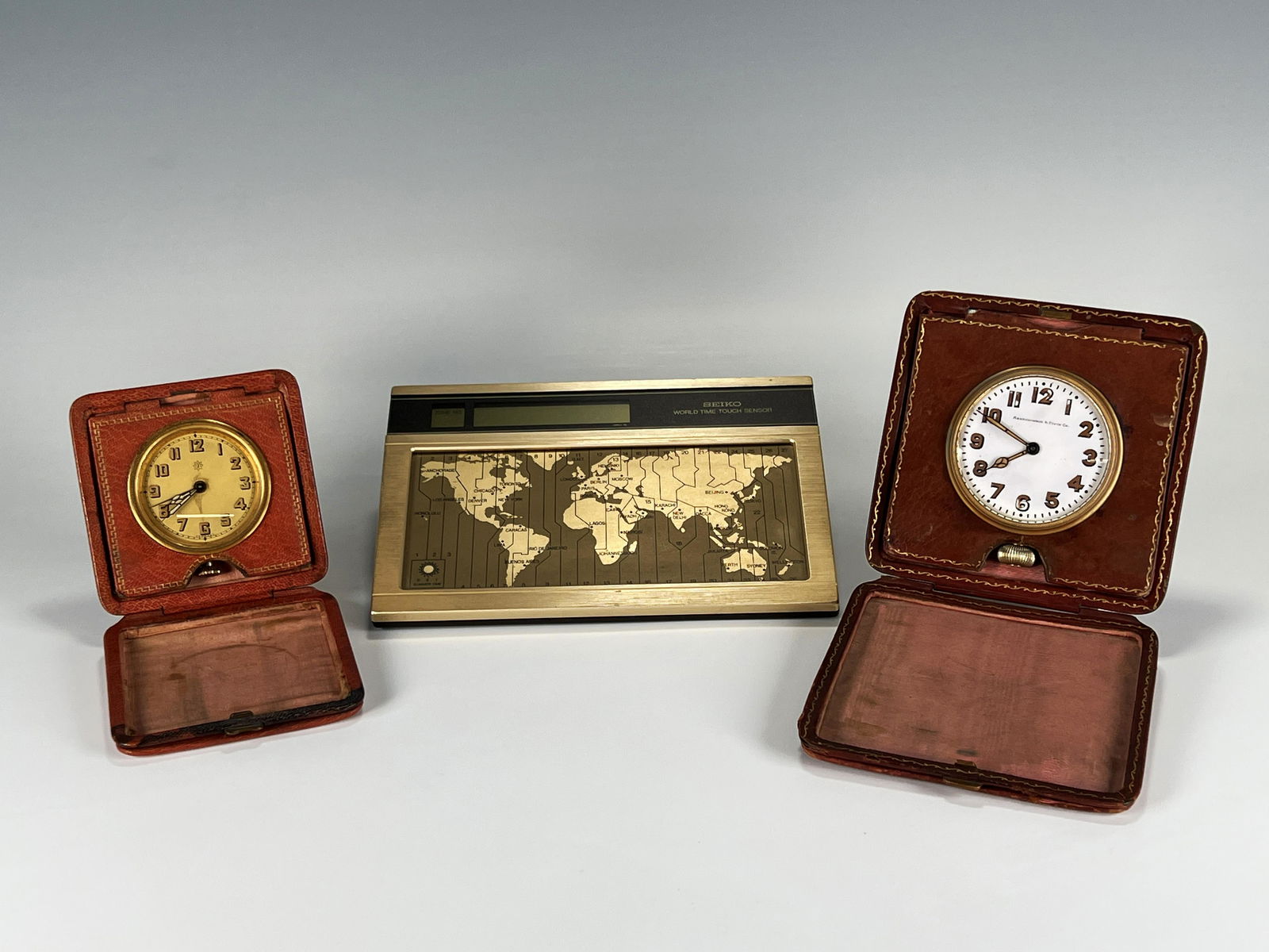 THREE TRAVEL CLOCKS SEIKO, ABERCROMBIE, JUNGHANS (1 of 10)