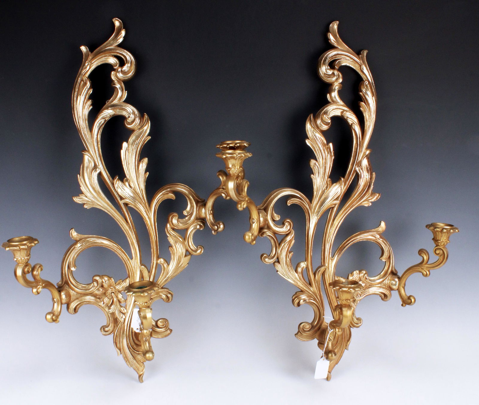 PAIR HOLLYWOOD REGENCY SYROCO WALL CANDLE SCONCES (1 of 5)
