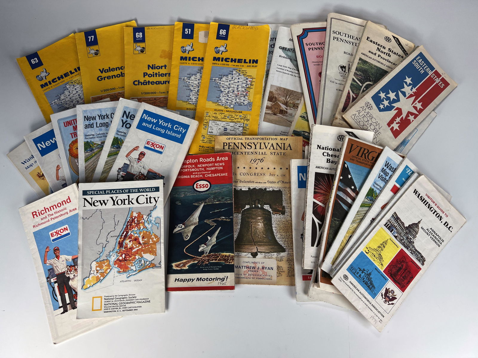 VINTAGE NORTH EASTERN US & FRENCH ROAD MAPS (1 of 6)