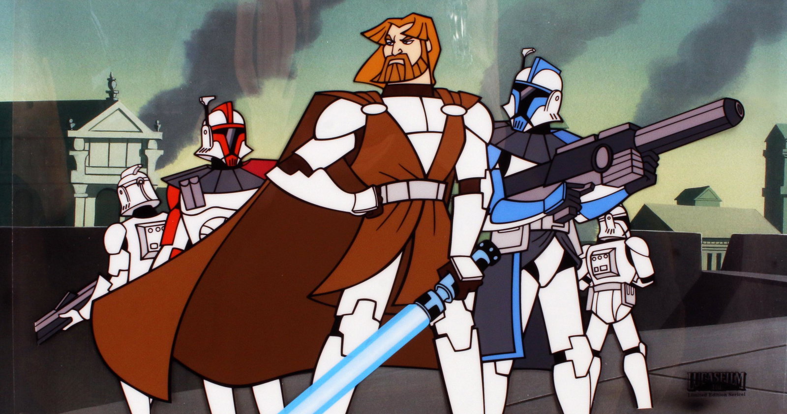 STAR WARS CLONE WARS GENERAL KENOBI CELS & BACKGROUND (1 of 7)